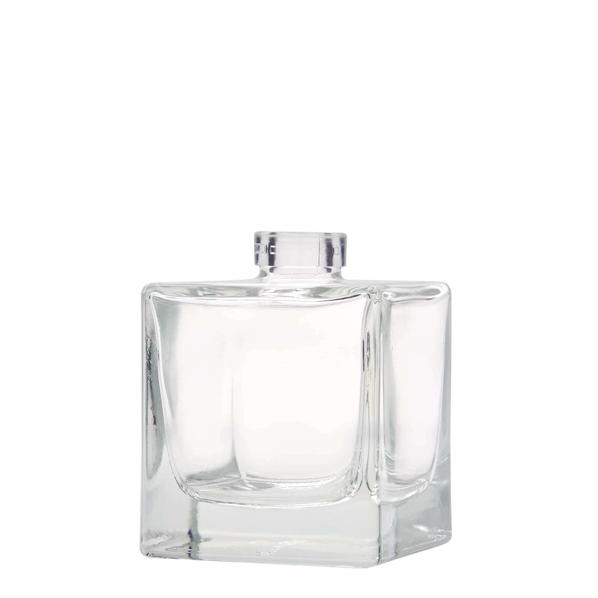 200 ml Glasflasche 'Cube', quadratisch, Mündung: Kork