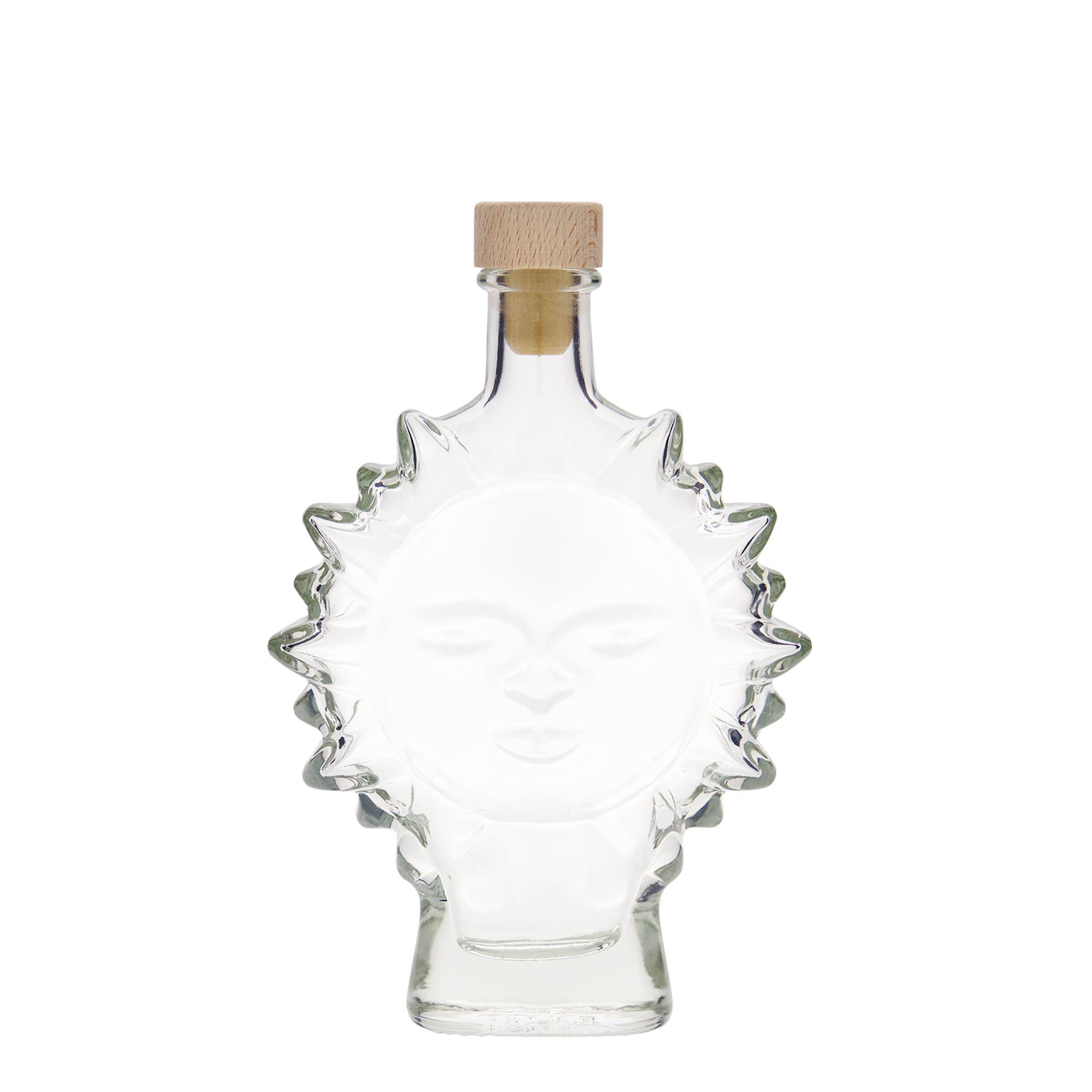 200 ml Glasflasche „Sonne“, Mündung: Kork