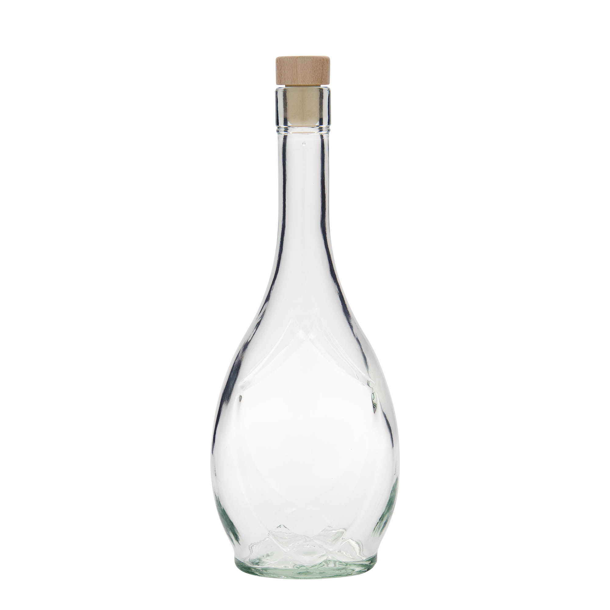 500 ml Glasflasche „Saragossa“, oval, Mündung: Kork