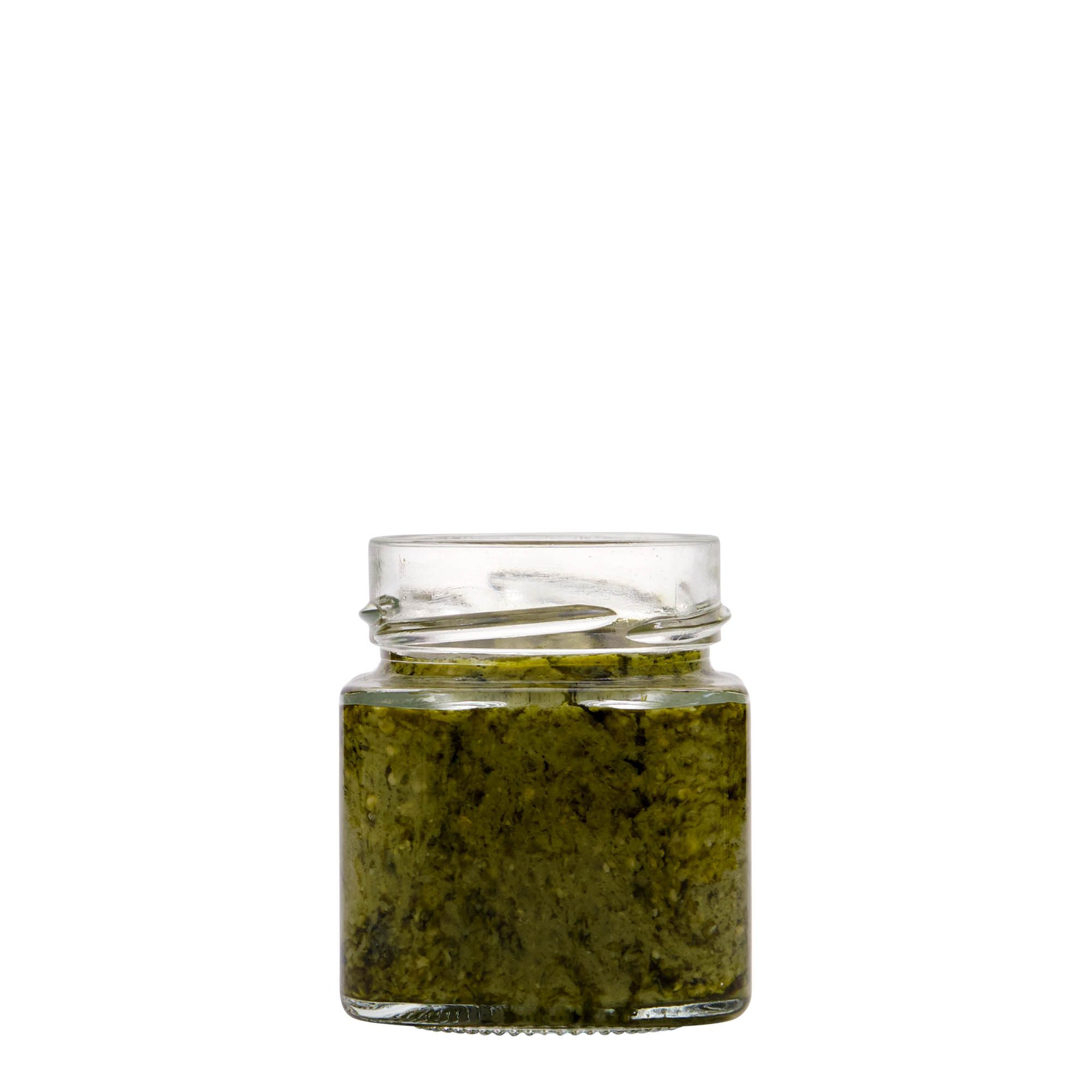 156 ml Vierkantglas 'Funny', Mündung: Deep-Twist-Off (DTO 58)