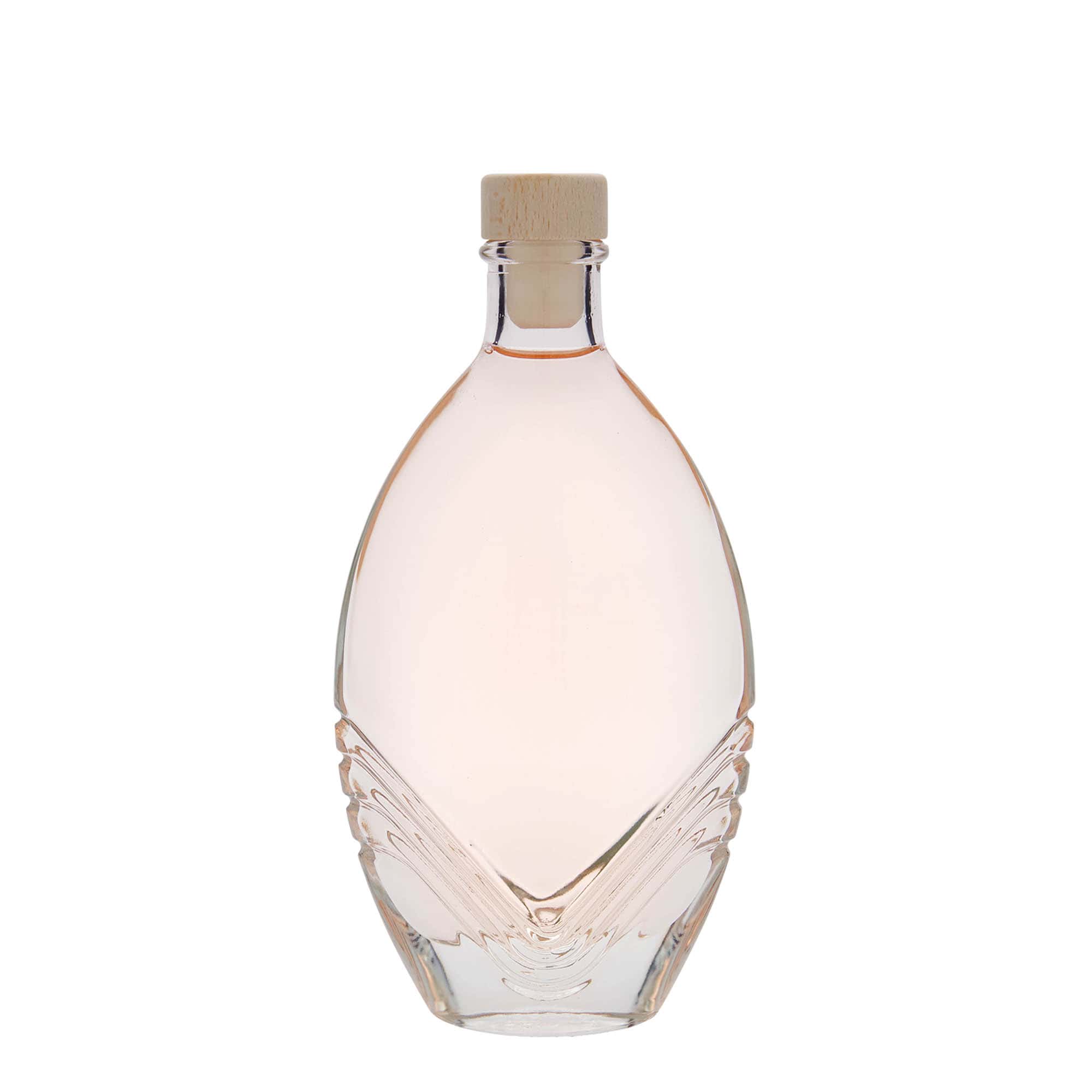 200 ml Glasflasche „Florence“, oval, Mündung: Kork