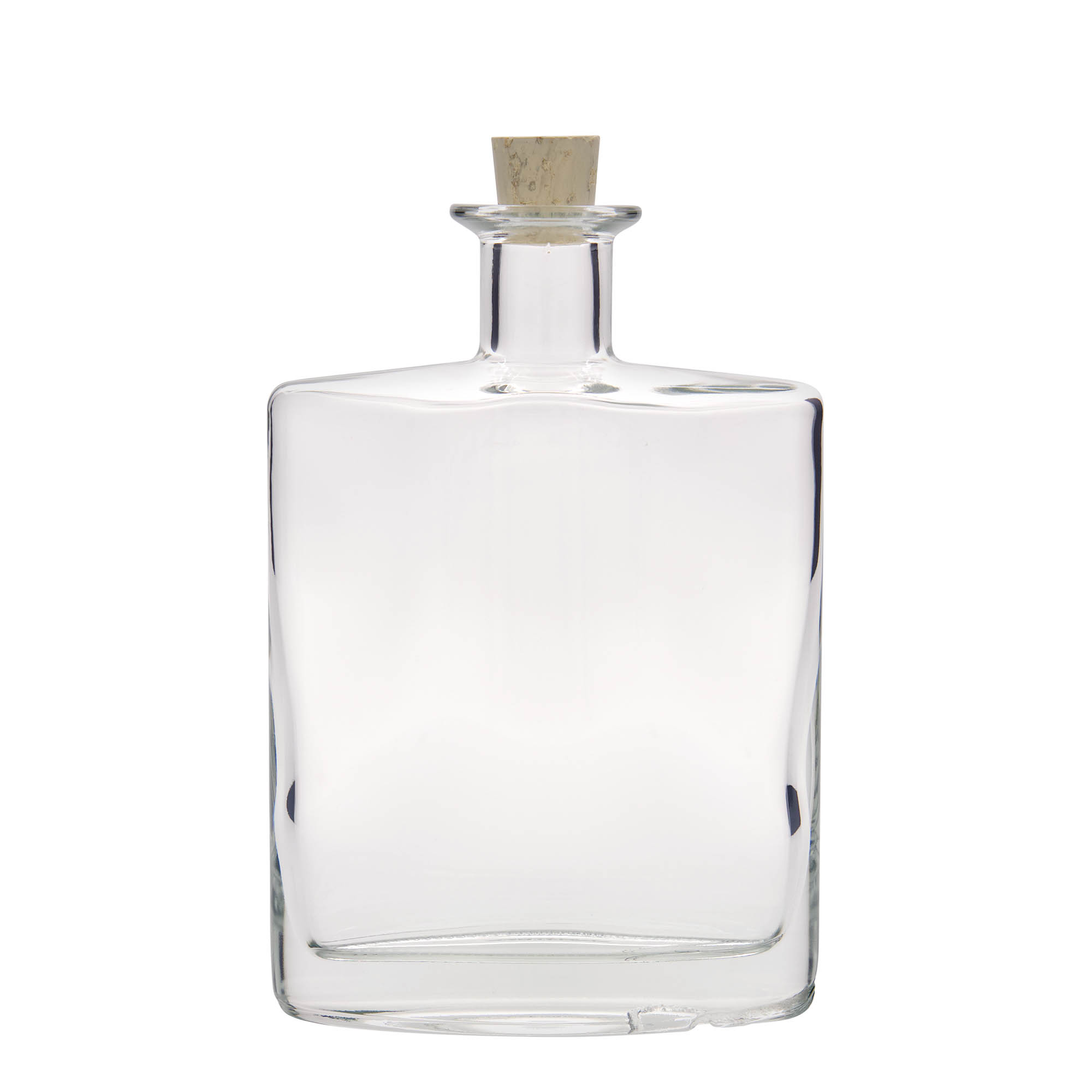 700 ml Glasflasche „Zorbas“, oval, Mündung: Kork