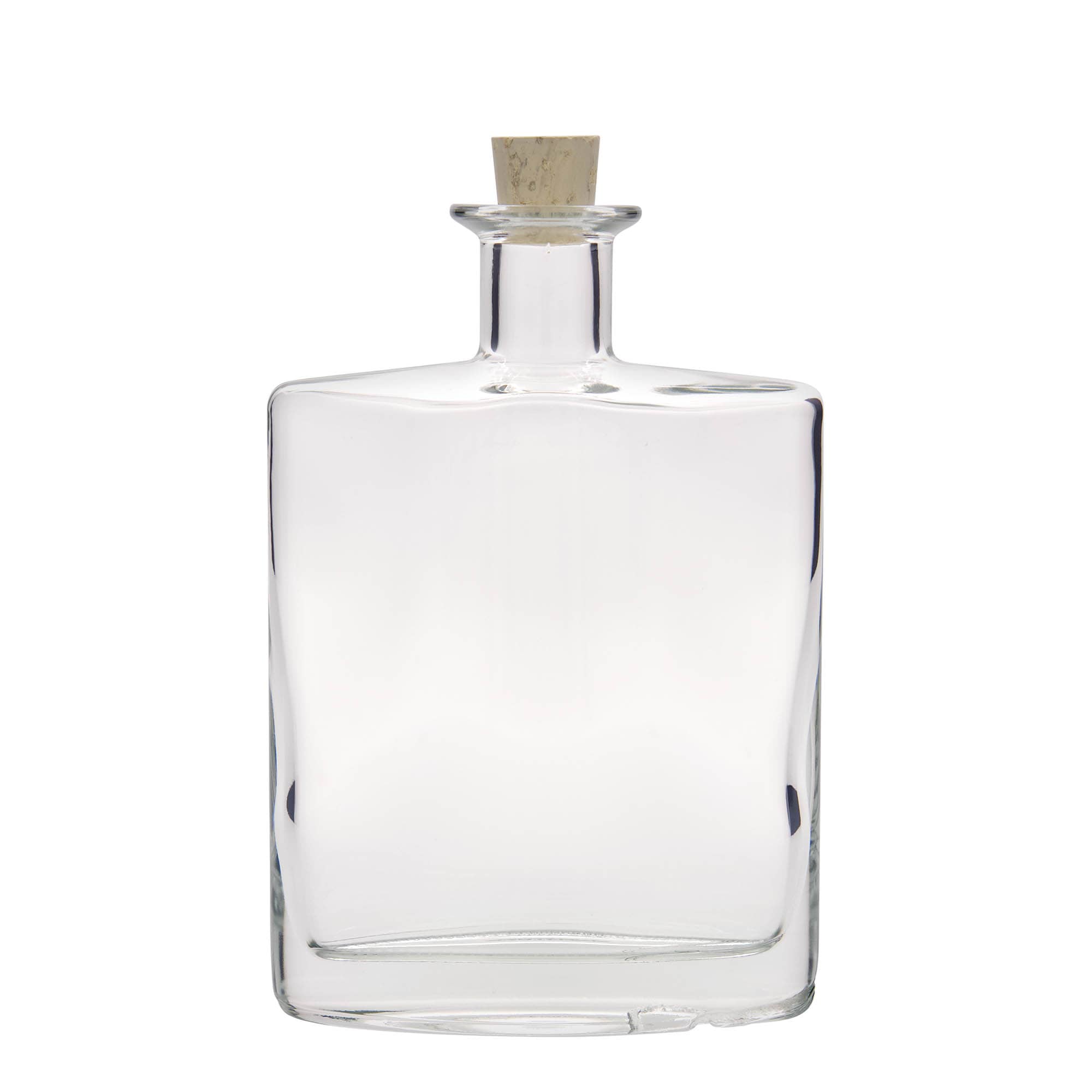 700 ml Glasflasche „Zorbas“, oval, Mündung: Kork