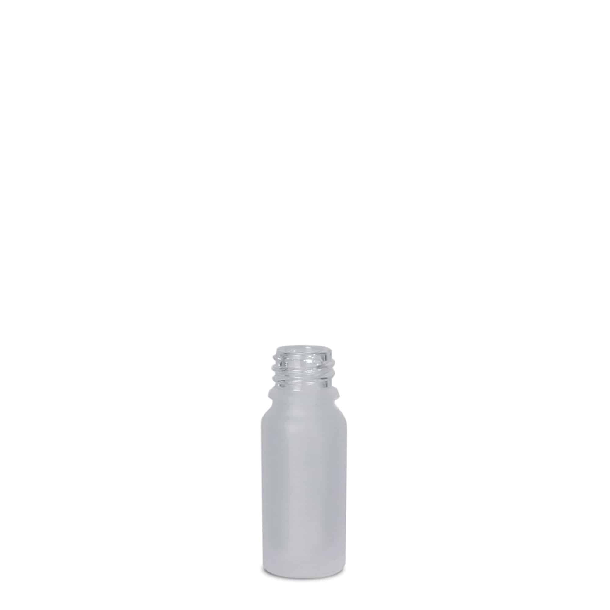 10 ml Medizinflasche, Glas, geeist, Mündung: DIN 18