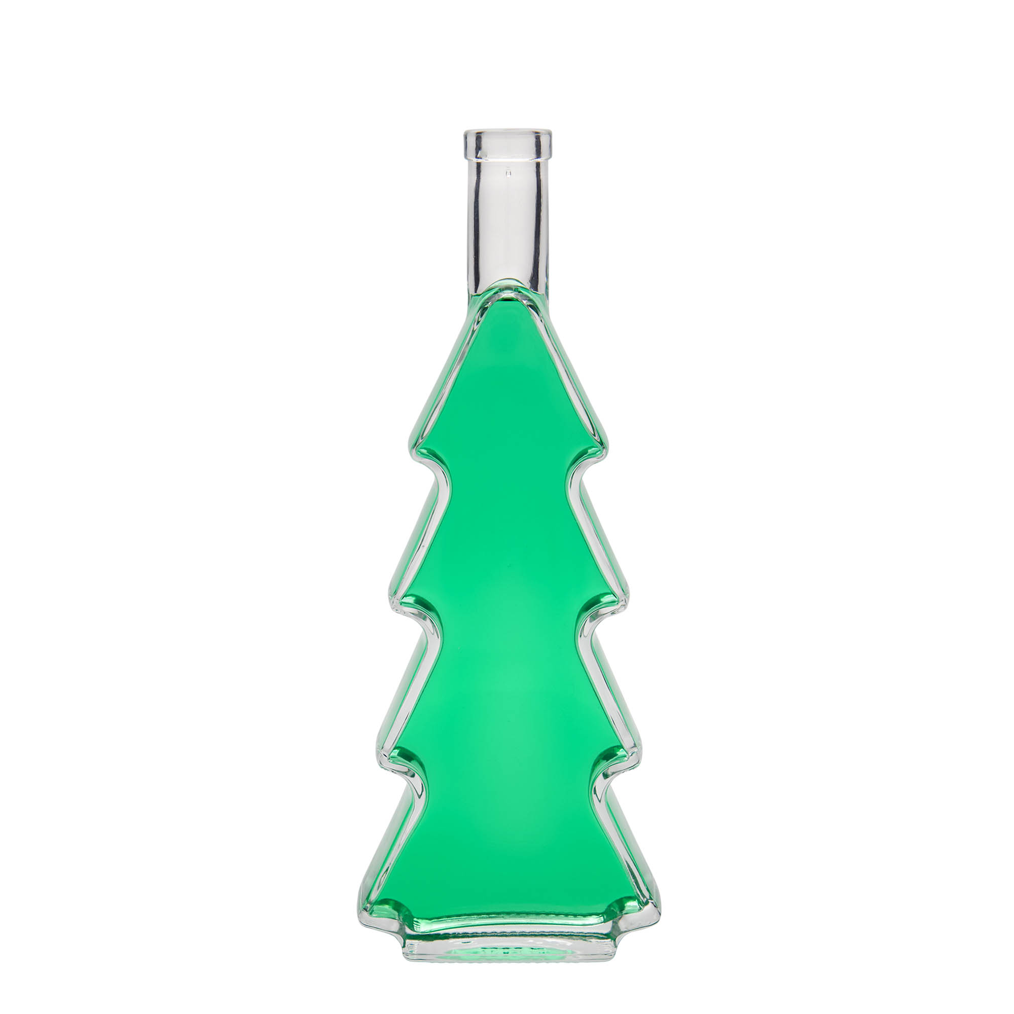 500 ml Glasflasche 'Tannenbaum', Mündung: Kork 500 ml Glasflasche 'Tannenbaum', Mündung: Kork