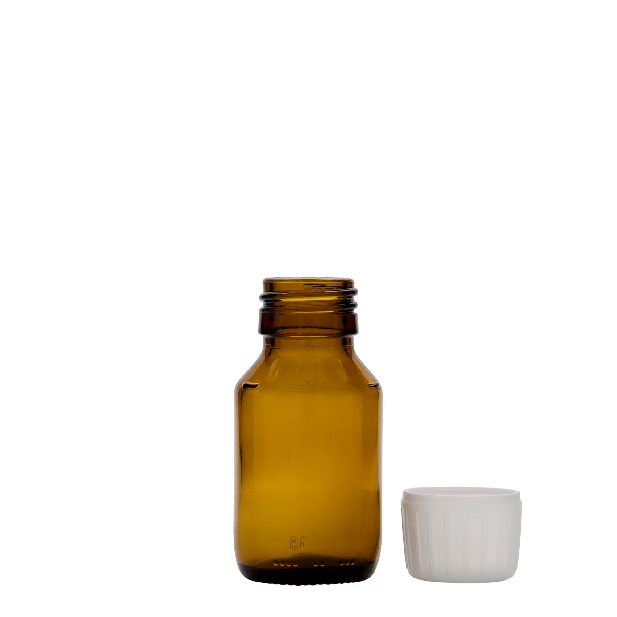 50 ml Medizinflasche, braun, Glas, Mündung: PP 28