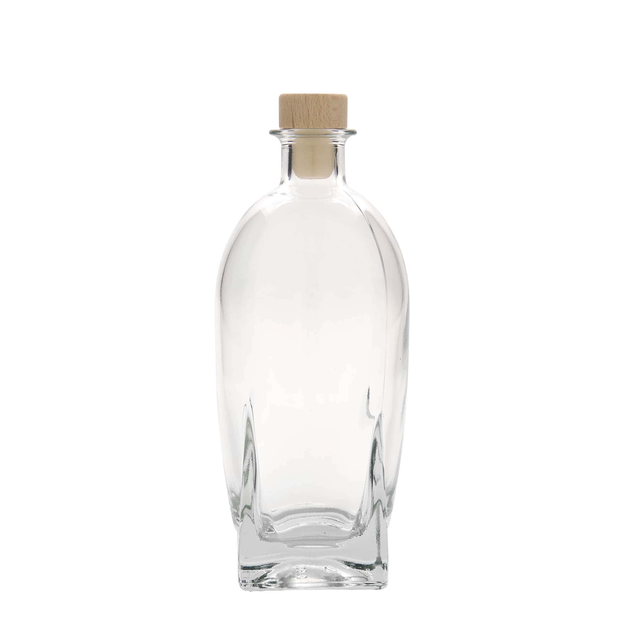 500 ml Glasflasche „Zino“, quadratisch, Mündung: Kork