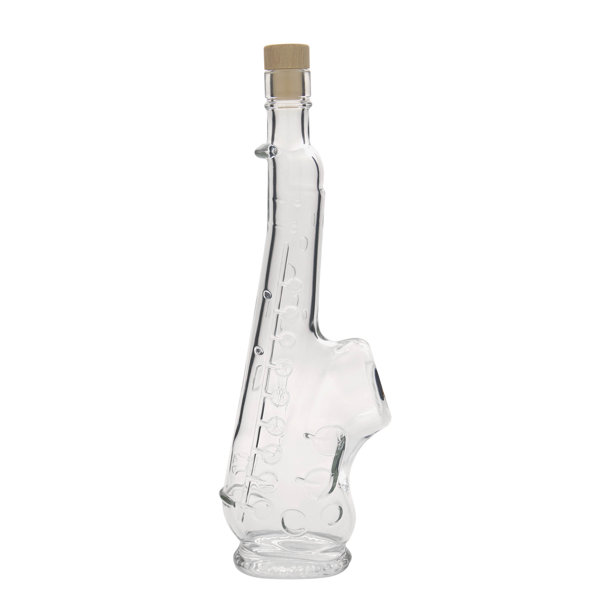 500 ml Glasflasche 'Saxophon', Mündung: Kork 500 ml Glasflasche 'Saxophon', Mündung: Kork