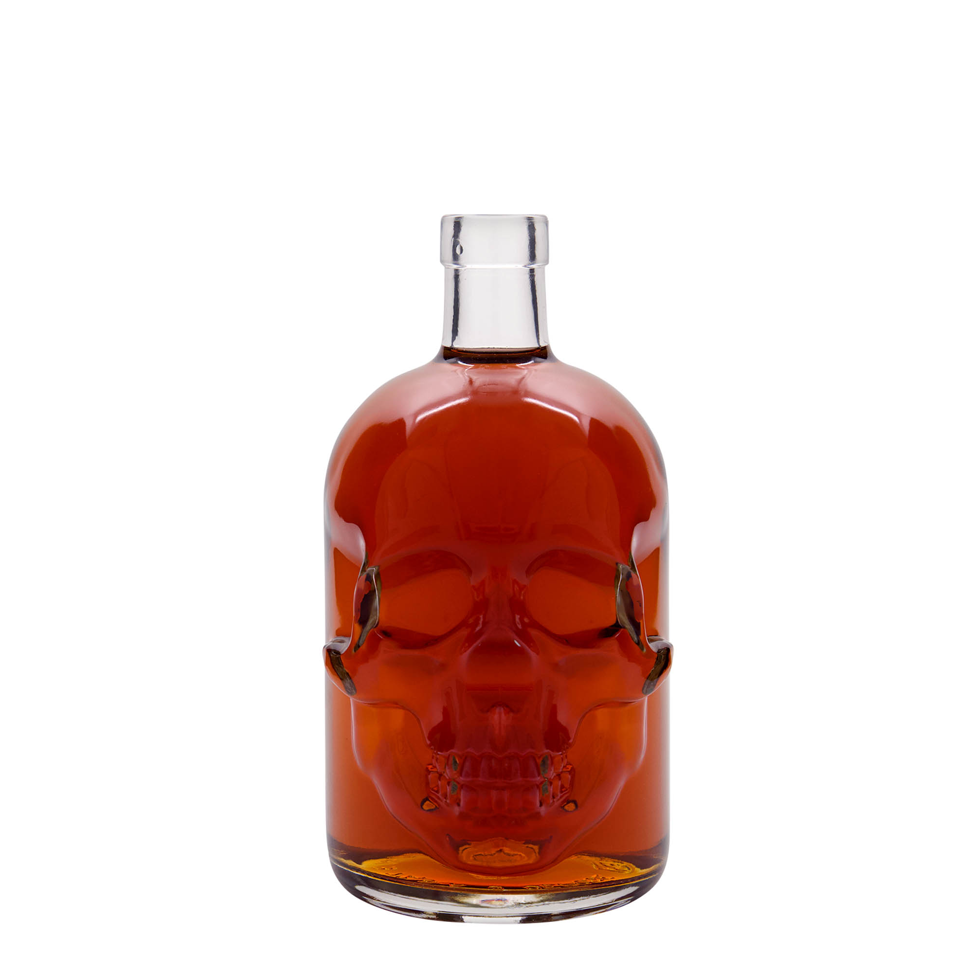 700 ml Glasflasche „Totenkopf“, Mündung: Kork