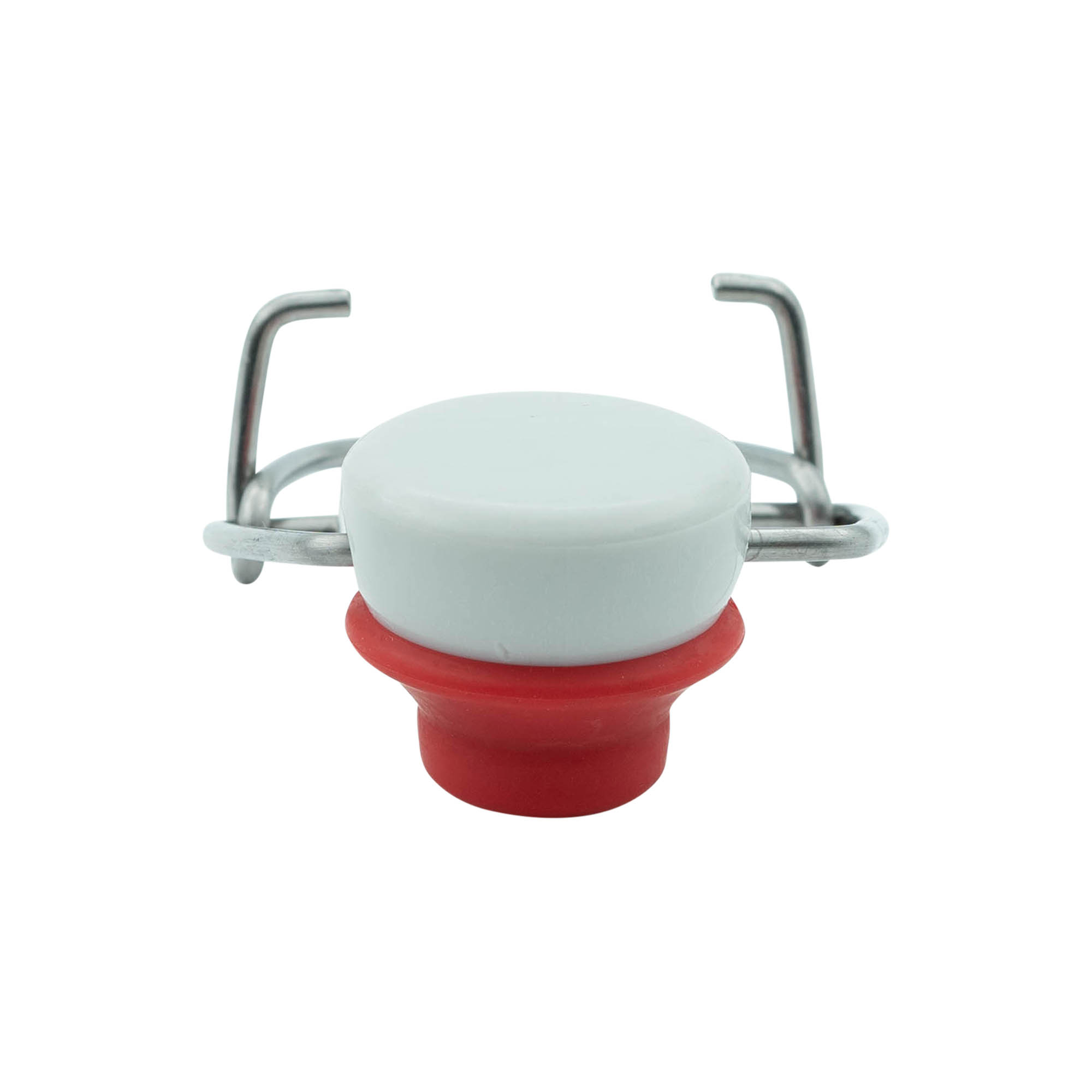 Bügelverschluss Sondergröße, Kunststoff, rot-weiß Bügelverschluss Sondergröße, Kunststoff, rot-weiß