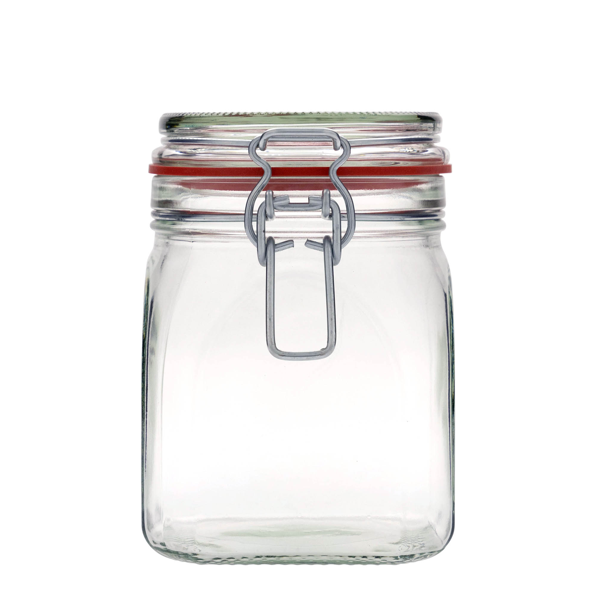 900 ml Drahtbügelglas, quadratisch, Mündung: Drahtbügelverschluss 900 ml Drahtbügelglas, quadratisch, Mündung: Drahtbügelverschluss