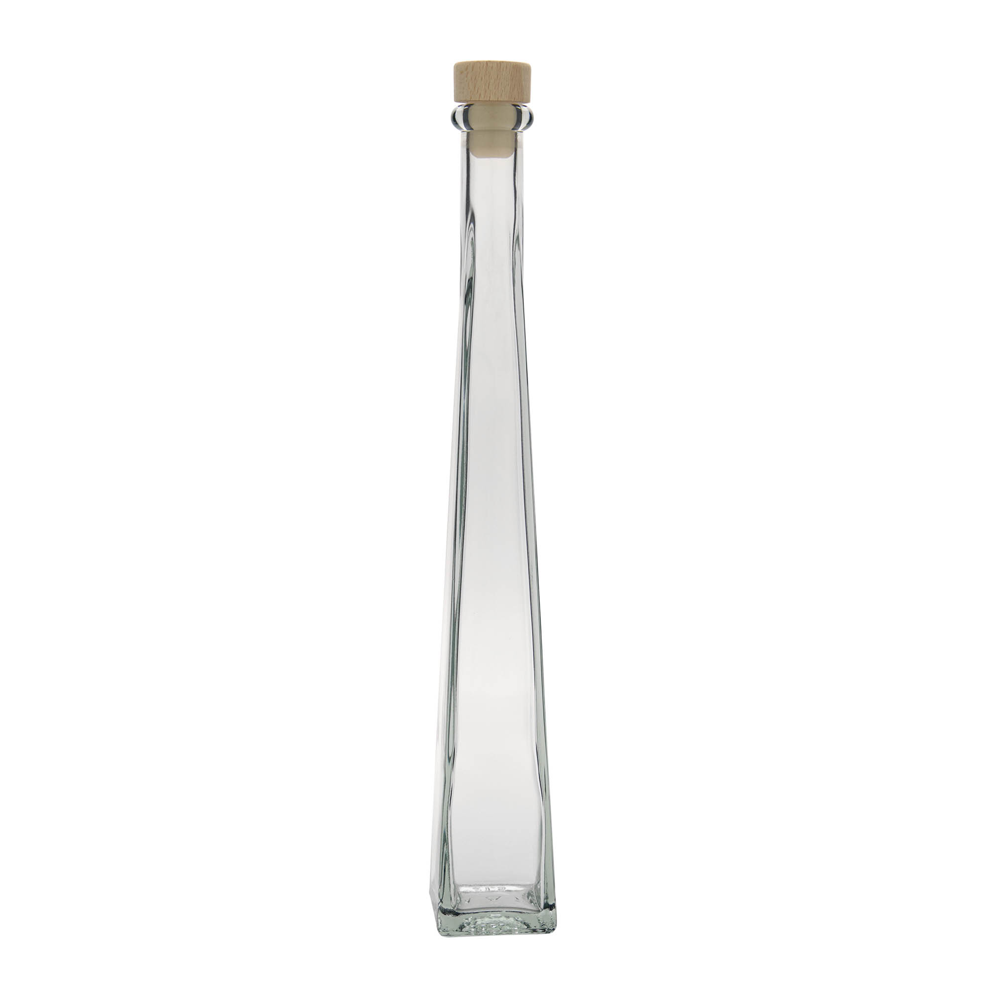 200 ml Glasflasche „Dama Quadrato“, quadratisch, Mündung: Kork