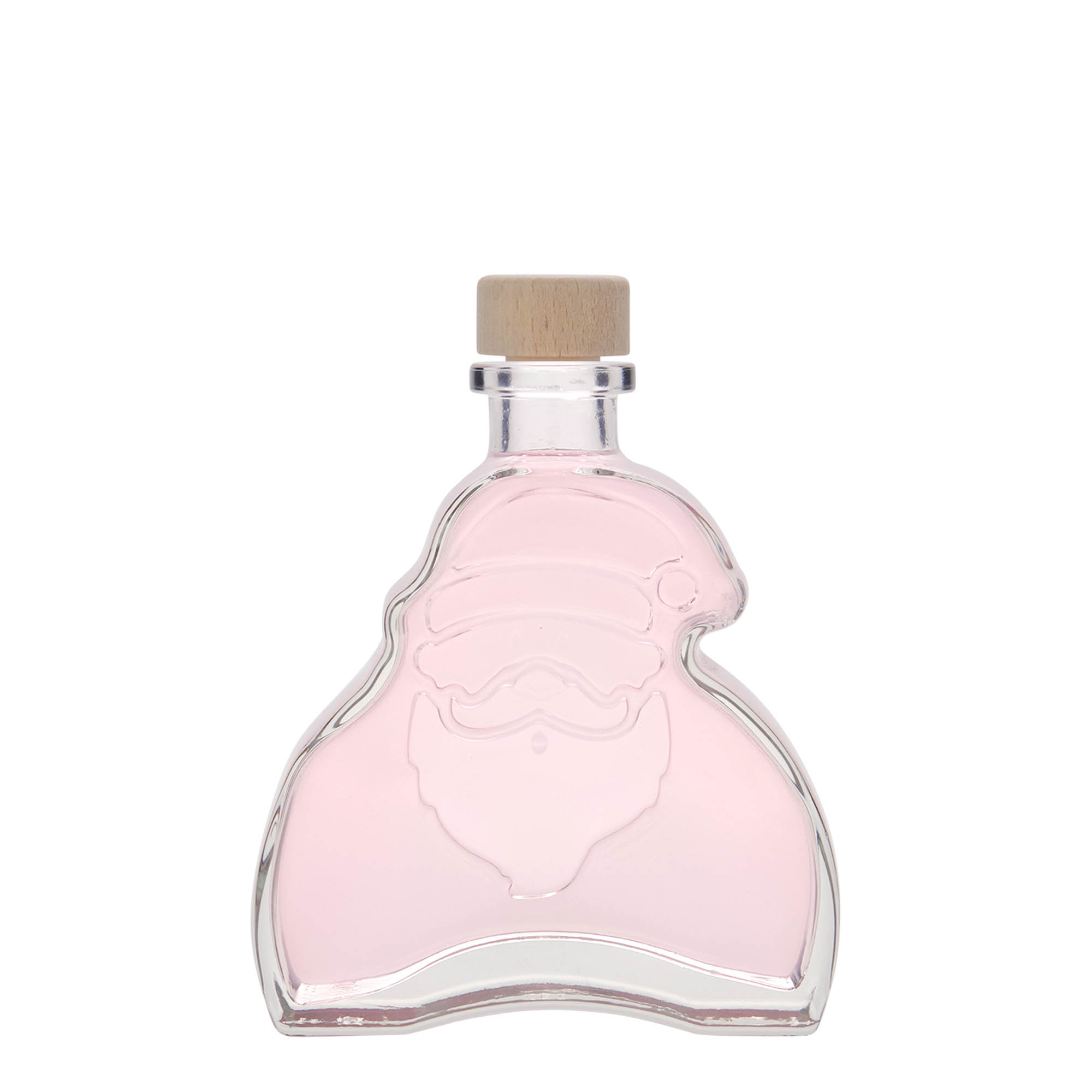 200 ml Glasflasche 'Santa Claus', Mündung: Kork