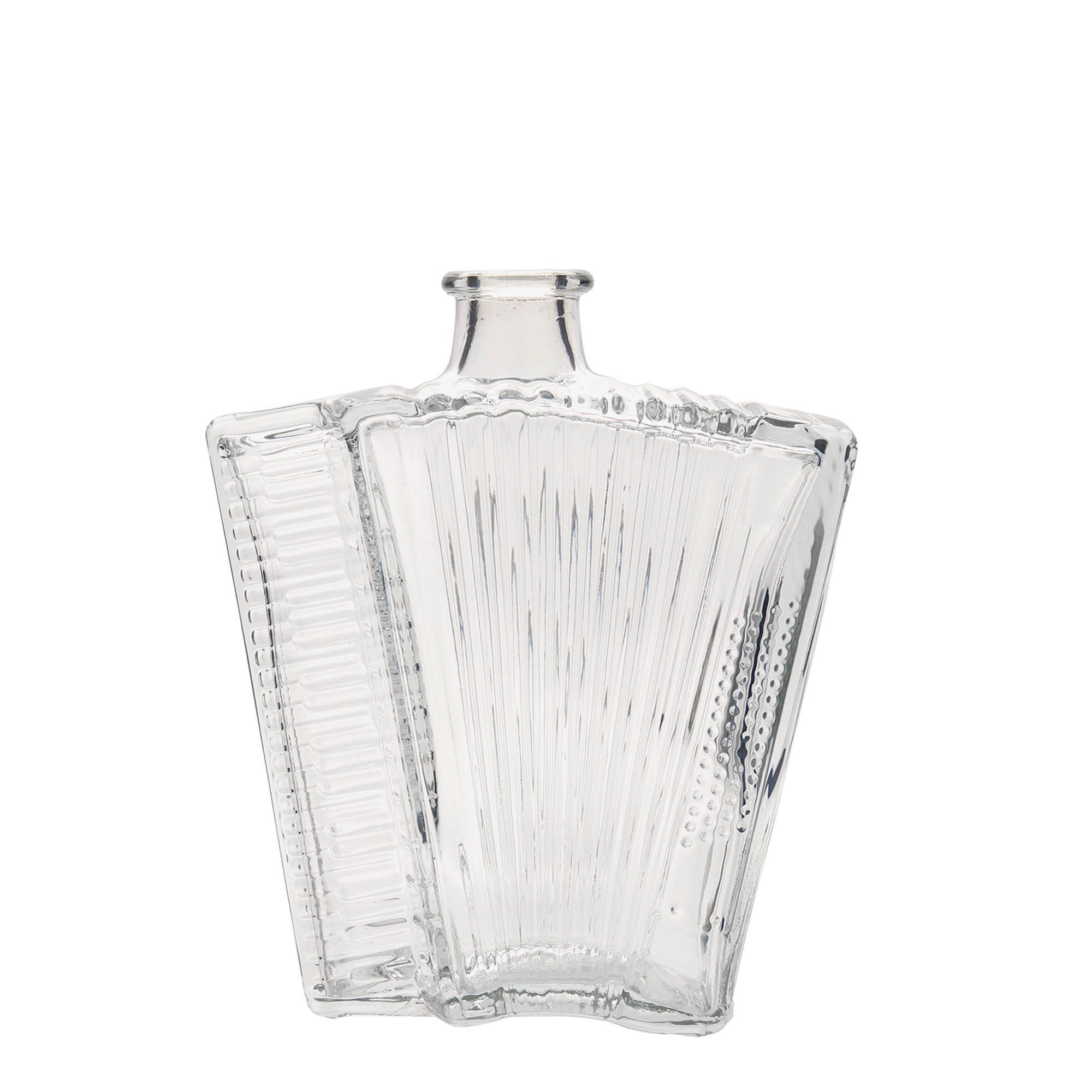500 ml Glasflasche 'Akkordeon', Mündung: Kork 500 ml Glasflasche 'Akkordeon', Mündung: Kork