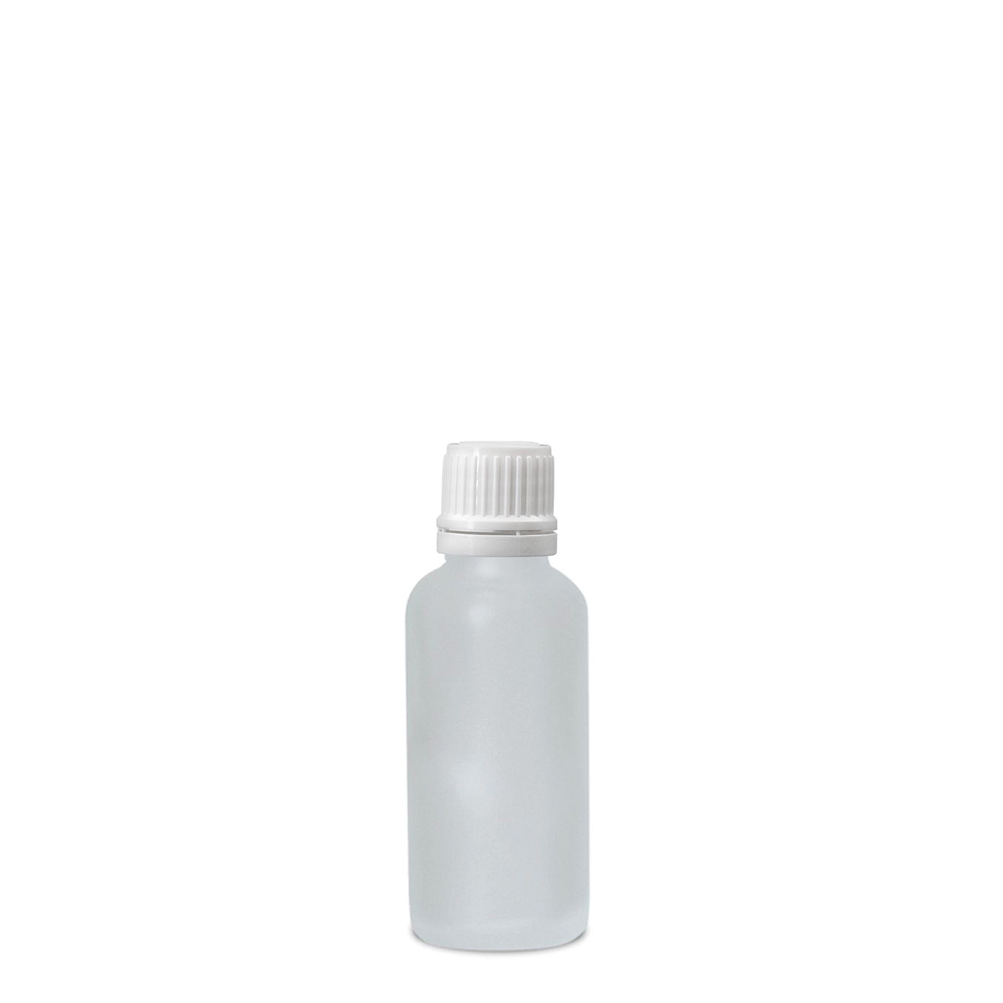 30 ml Medizinflasche, Glas, geeist, Mündung: DIN 18