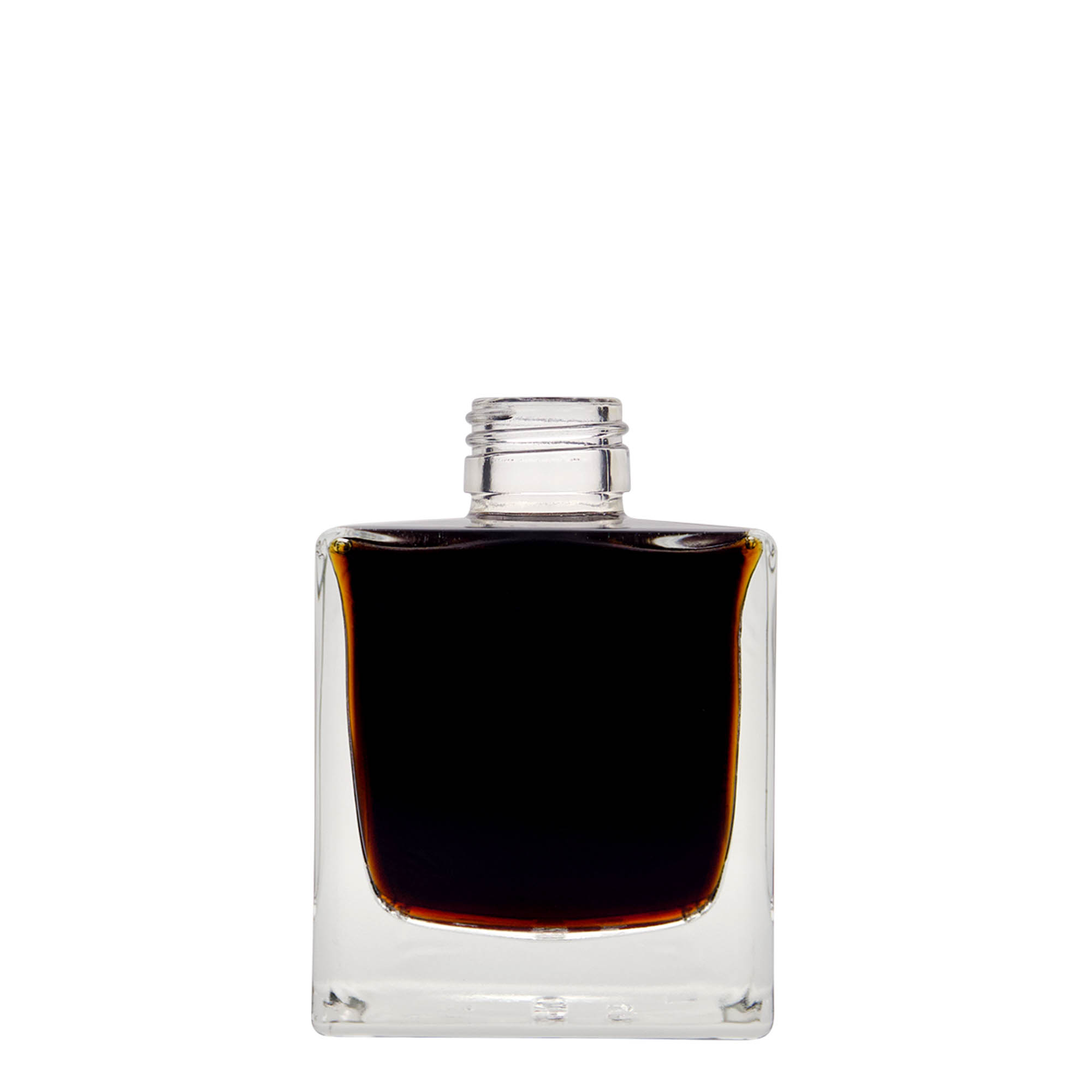 200 ml Glasflasche „Cube“, quadratisch, Mündung: PP 28