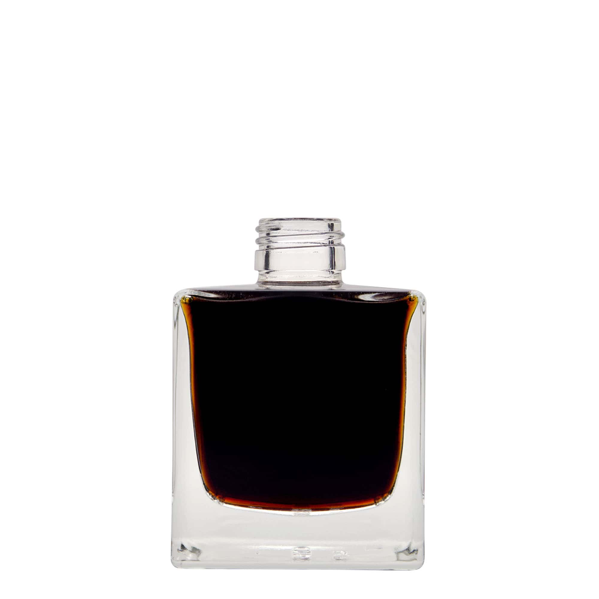 200 ml Glasflasche „Cube“, quadratisch, Mündung: PP 28