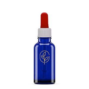 Pipettenflasche Produktbeispiel: Pipettenflasche blau mit Logodruck