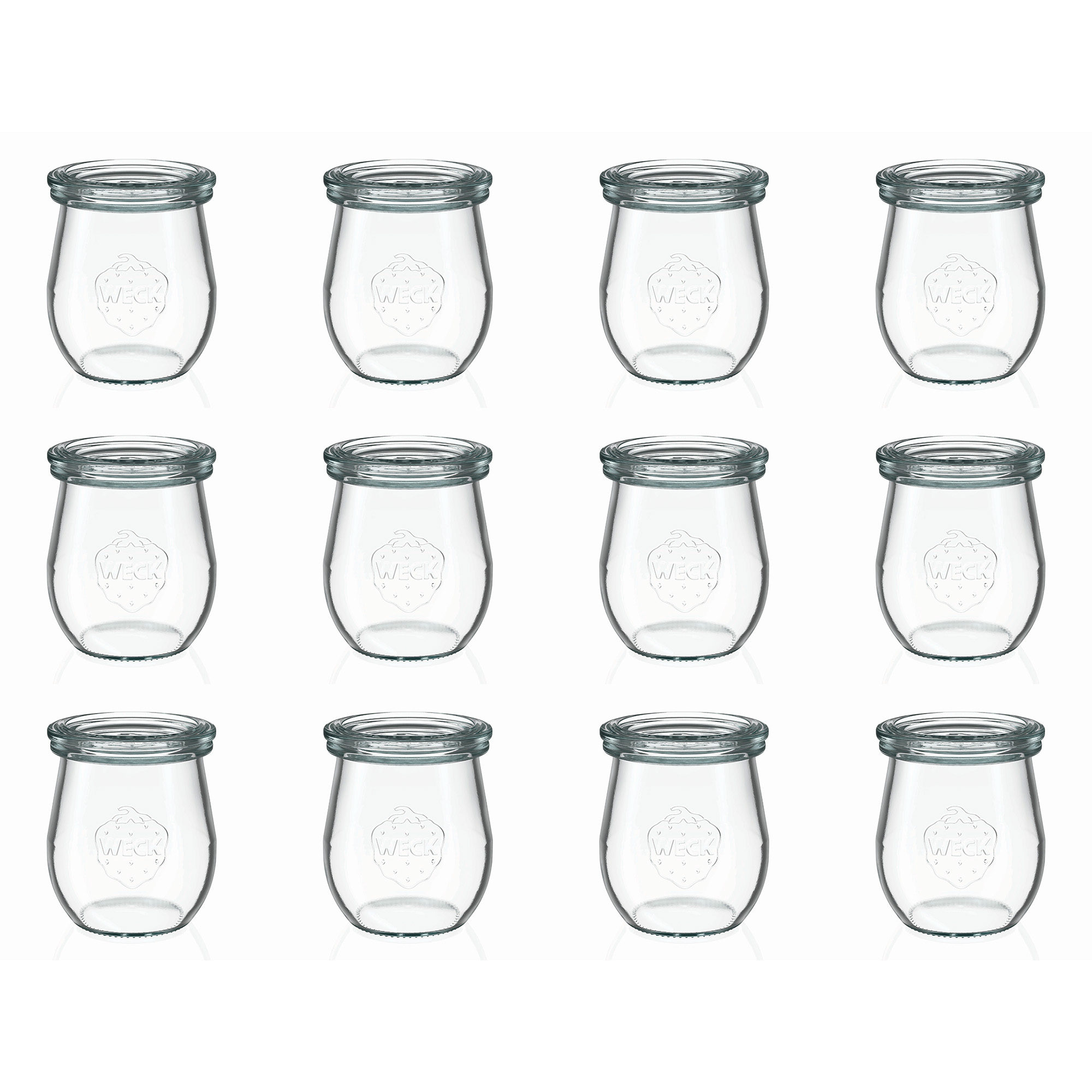 12x 220 ml WECK-Tulpenglas mit Glasdeckel RR 60