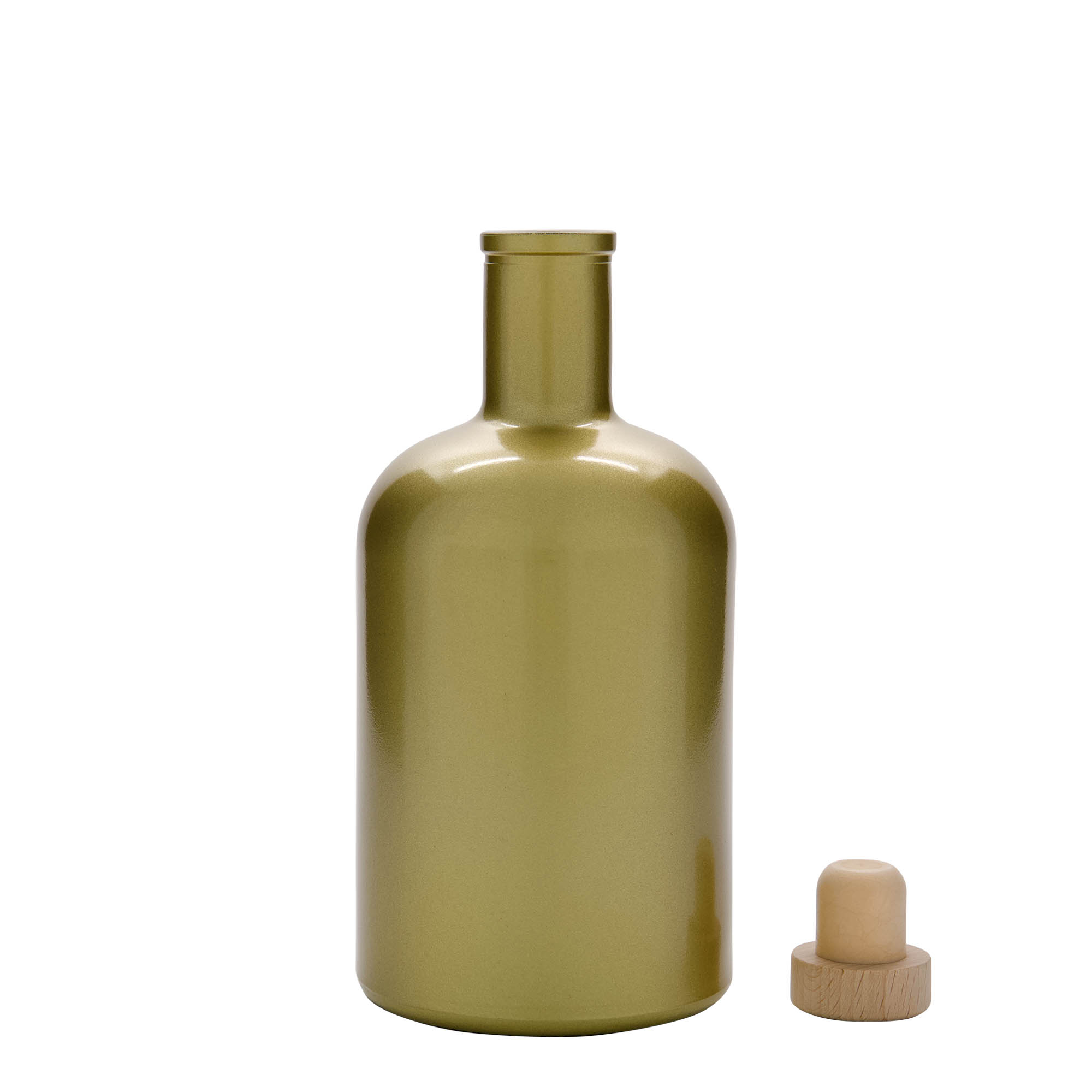 700 ml Glasflasche 'Gerardino', gold, Mündung: Kork 700 ml Glasflasche 'Gerardino', gold, Mündung: Kork