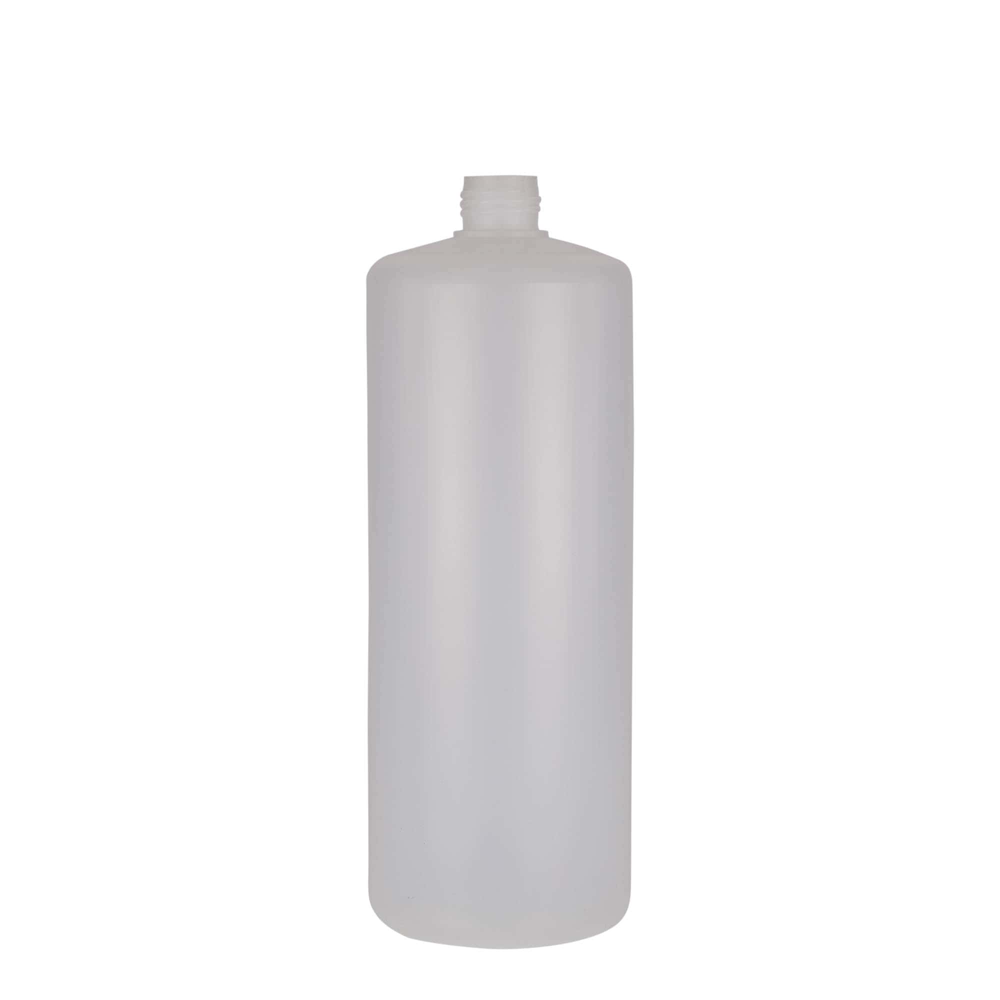1.000 ml Rundflasche, PE-Kunststoff, natur, Mündung: Schraubverschluss 1.000 ml Rundflasche, PE-Kunststoff, natur, Mündung: Schraubverschluss