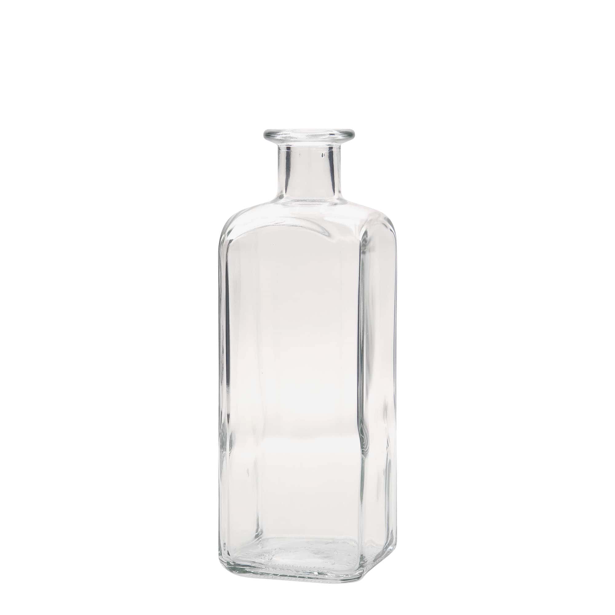 500 ml Glasflasche Apotheker Carré, quadratisch, Mündung: Kork 500 ml Glasflasche Apotheker Carré, quadratisch, Mündung: Kork