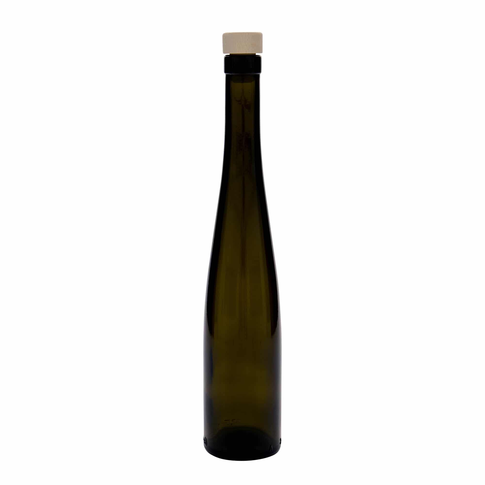 375 ml Glasflasche „Weinschlegel“, antikgrün, Mündung: Kork