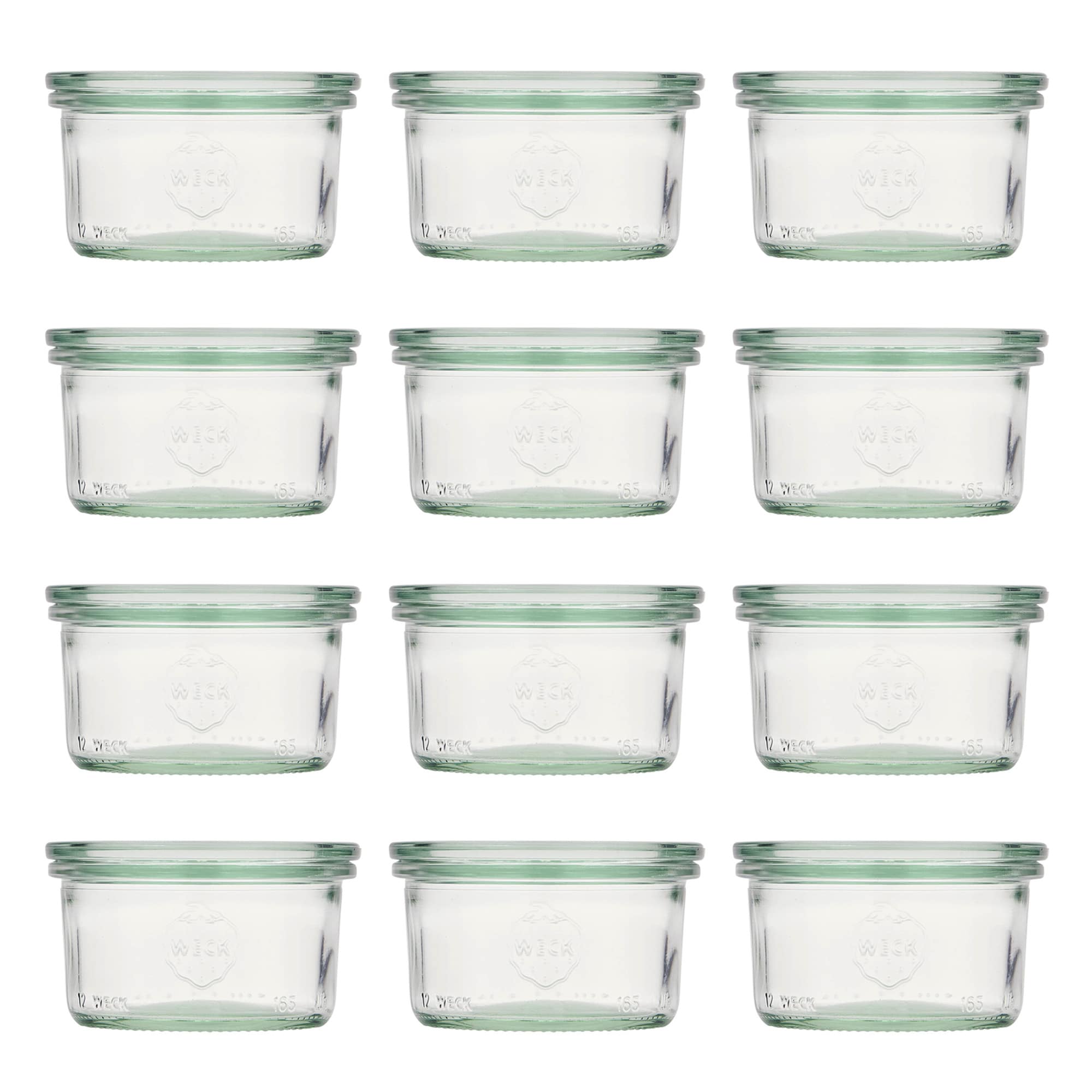 12x 165 ml WECK-Sturzglas mit Glasdeckel RR 80