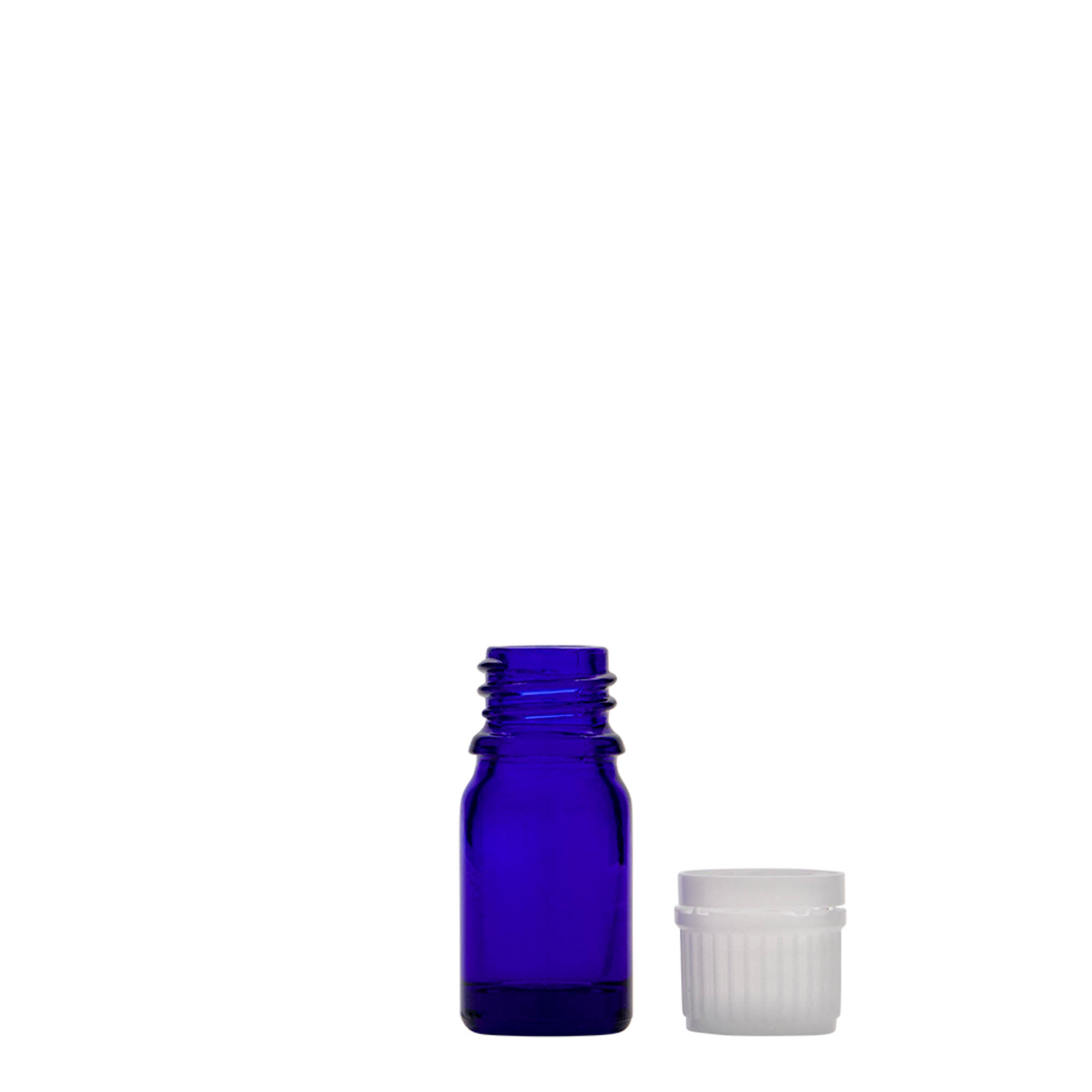 5 ml Medizinflasche, Glas, royalblau, Mündung: DIN 18