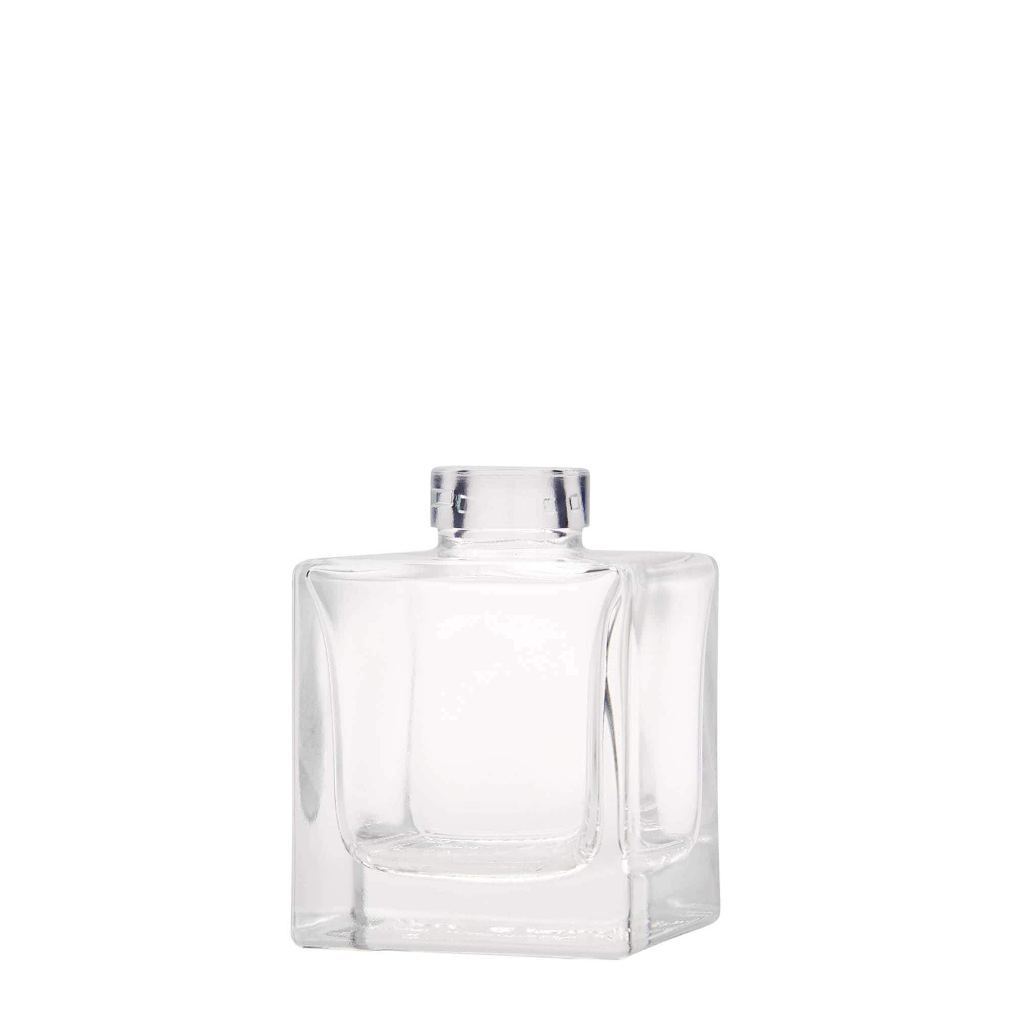 100 ml Glasflasche 'Cube', quadratisch, Mündung: Kork