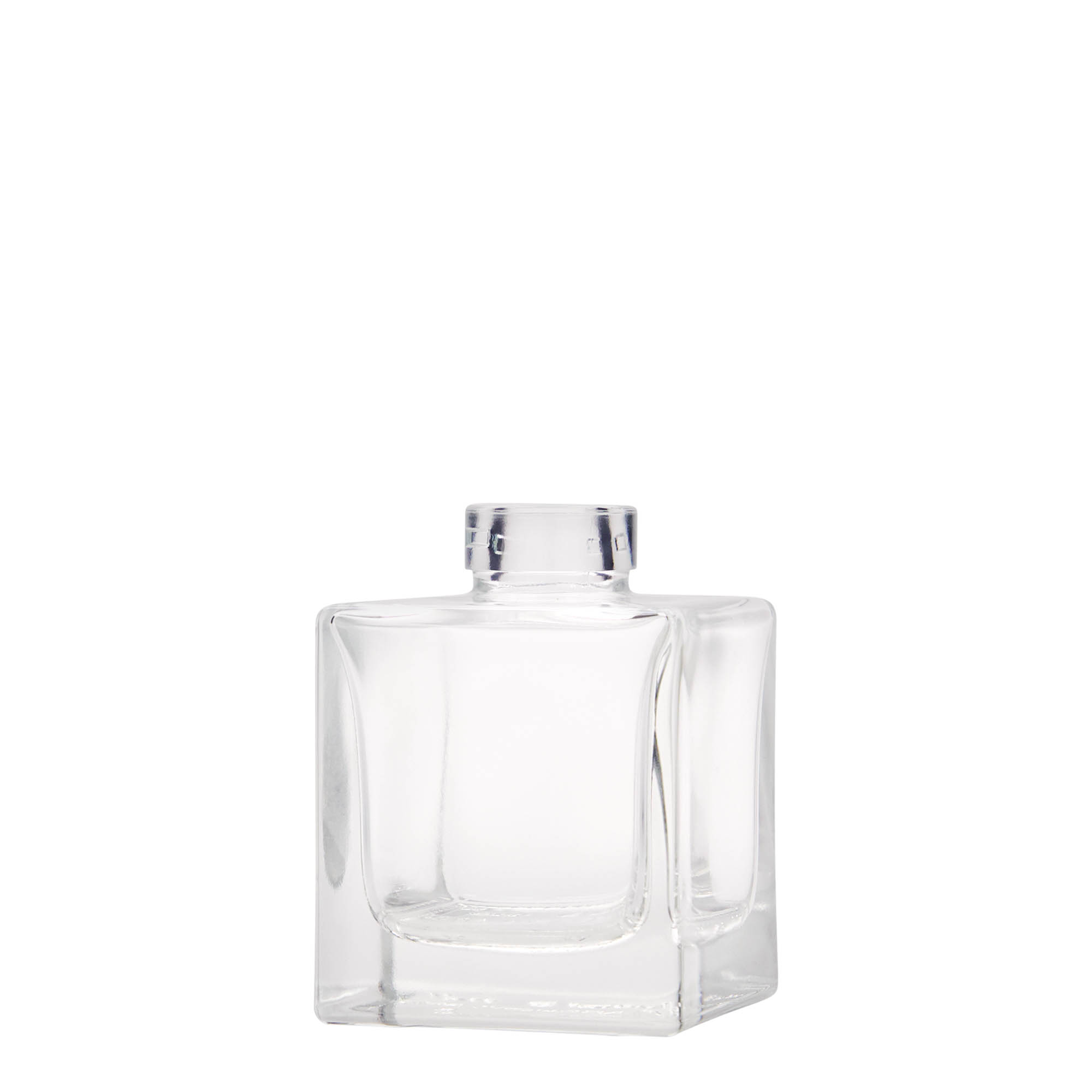 100 ml Glasflasche 'Cube', quadratisch, Mündung: Kork