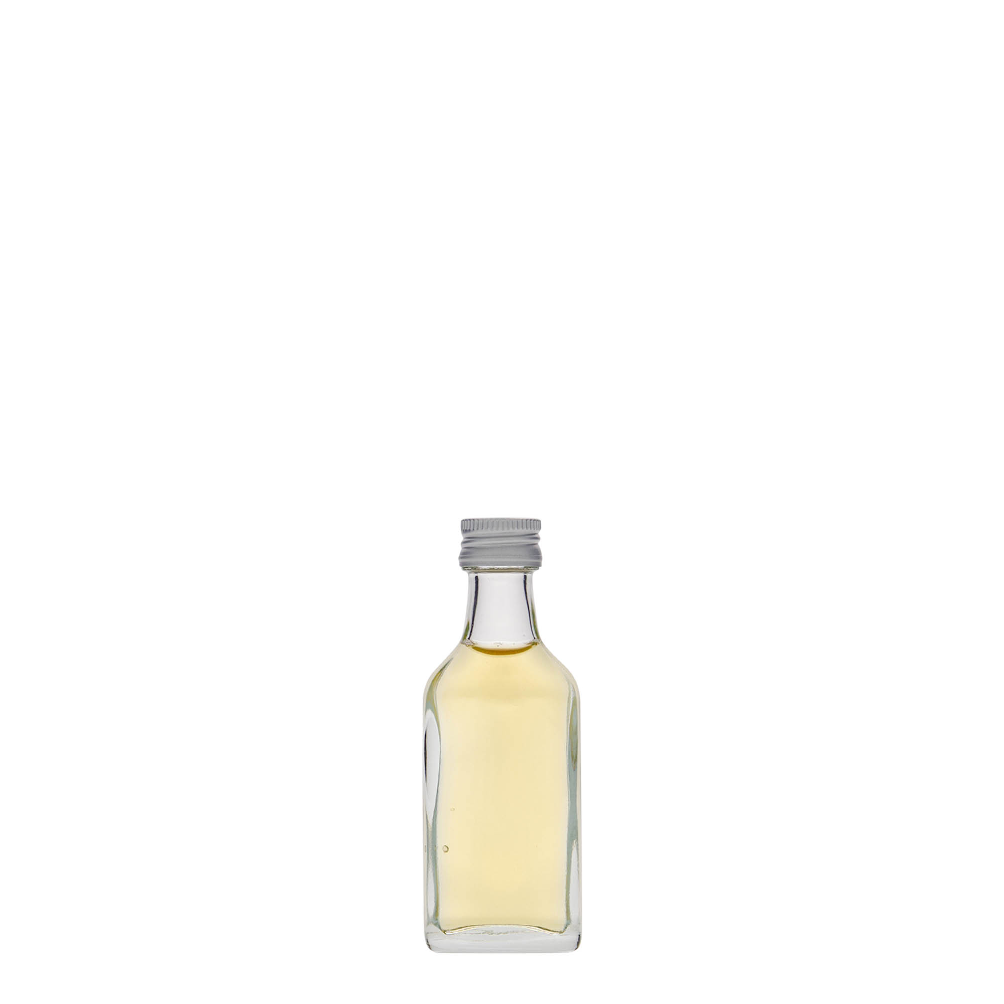 20 ml Taschenflasche, rechteckig, Glas, Mündung: PP 18 20 ml Taschenflasche, rechteckig, Glas, Mündung: PP 18