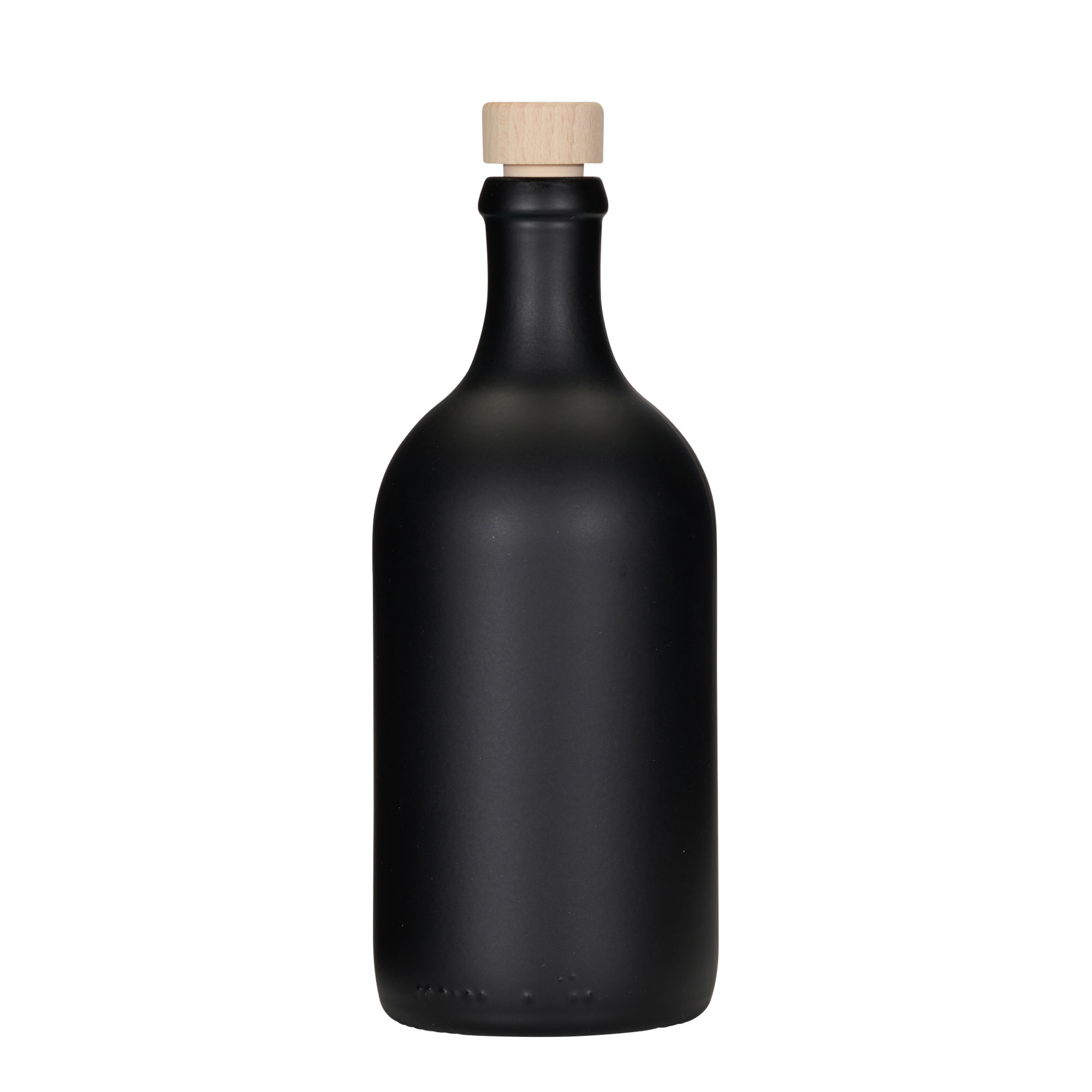 500 ml Glasflasche 'Ginevra Leggera', schwarz, Mündung: Kork 500 ml Glasflasche 'Ginevra Leggera', schwarz, Mündung: Kork