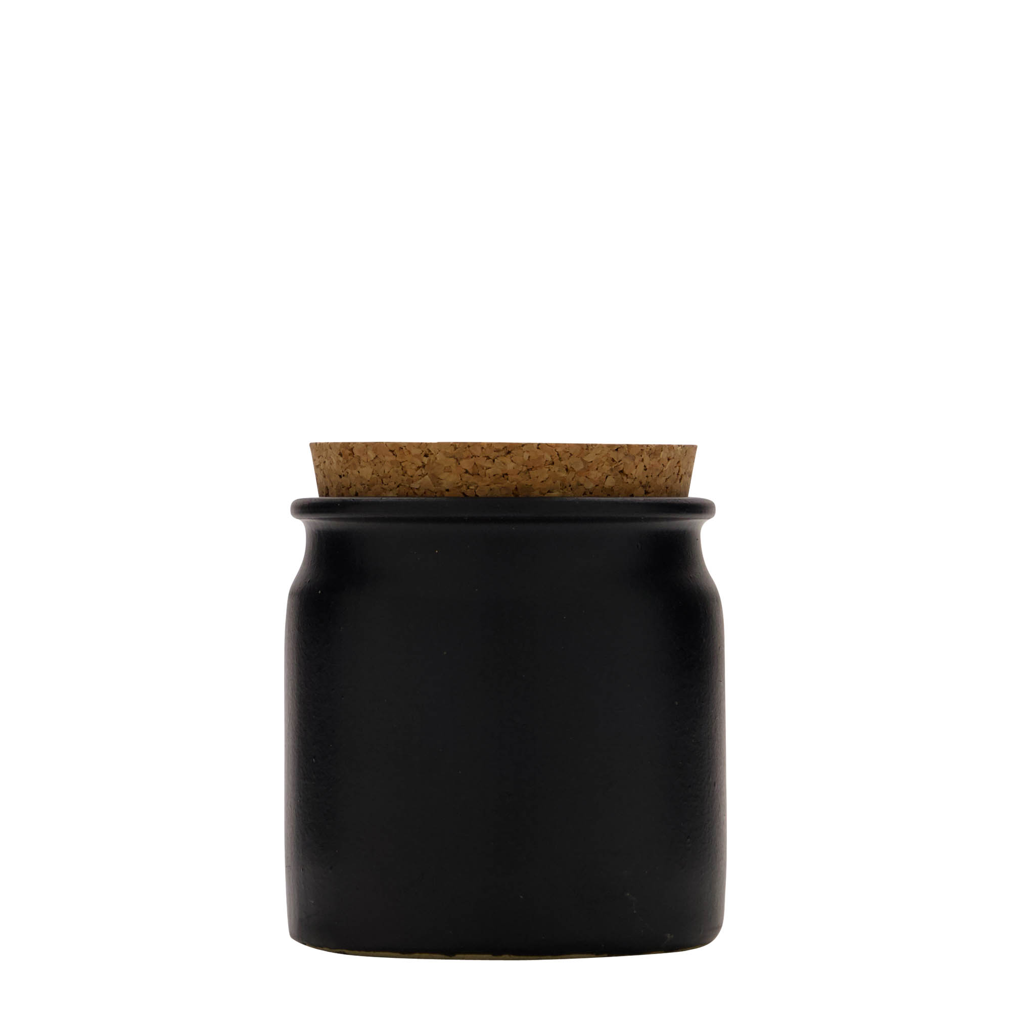 160 ml Steinzeugtopf, Keramik, schwarz, Mündung: Kork 160 ml Steinzeugtopf, Keramik, schwarz, Mündung: Kork