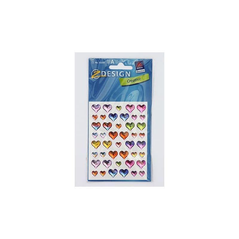 Zweckform Sticker „Gelherzen“, Kunststoff, mehrfarbig