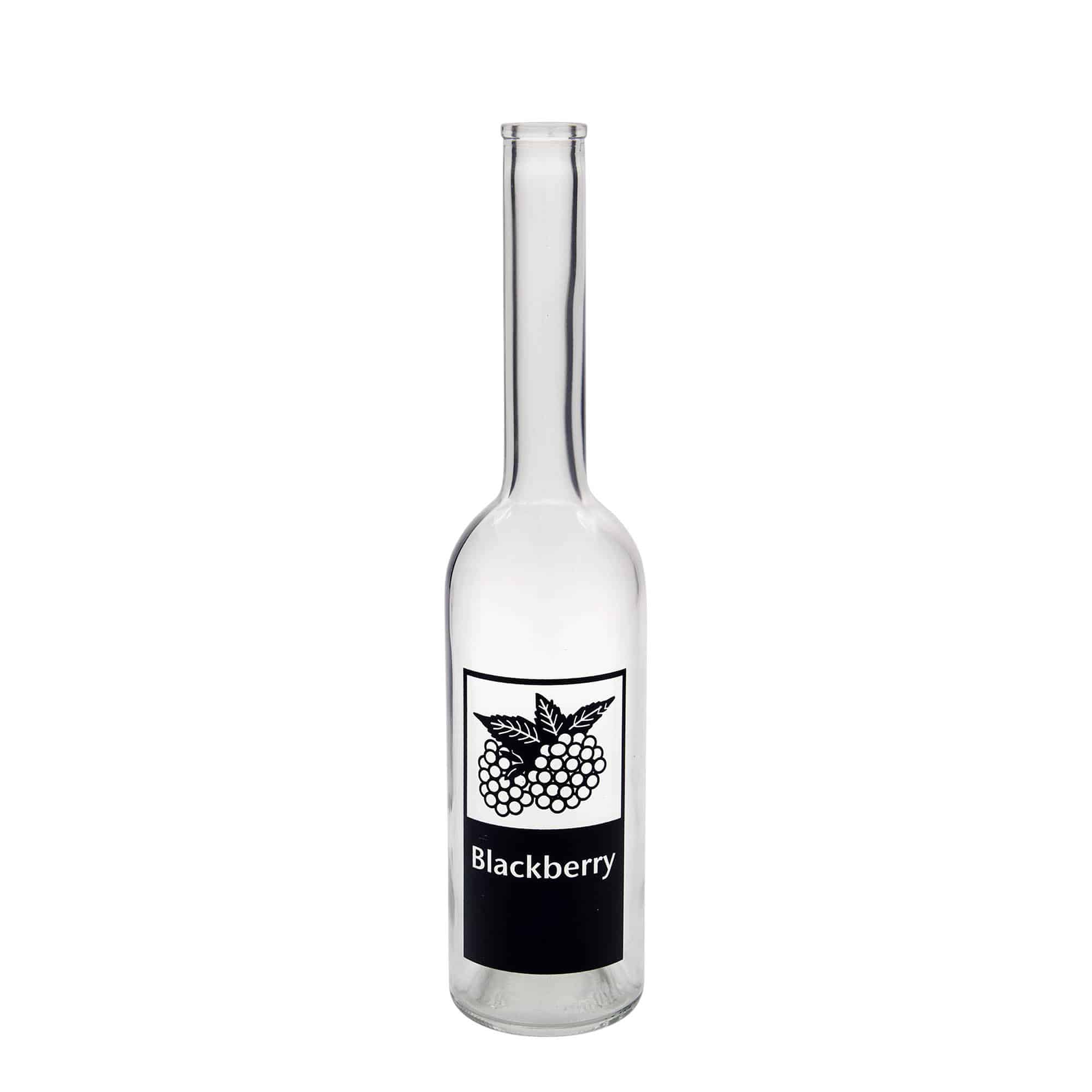 500 ml Glasflasche „Opera“, Motiv: Blackberry, Mündung: Kork