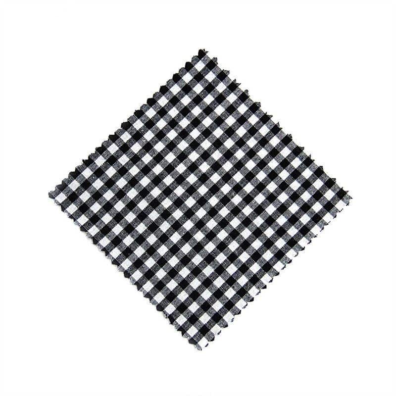 Stoffdeckchen kariert 12x12, quadratisch, Textil, schwarz, Mündung: TO38-TO53 Stoffdeckchen kariert 12x12, quadratisch, Textil, schwarz, Mündung: TO38-TO53