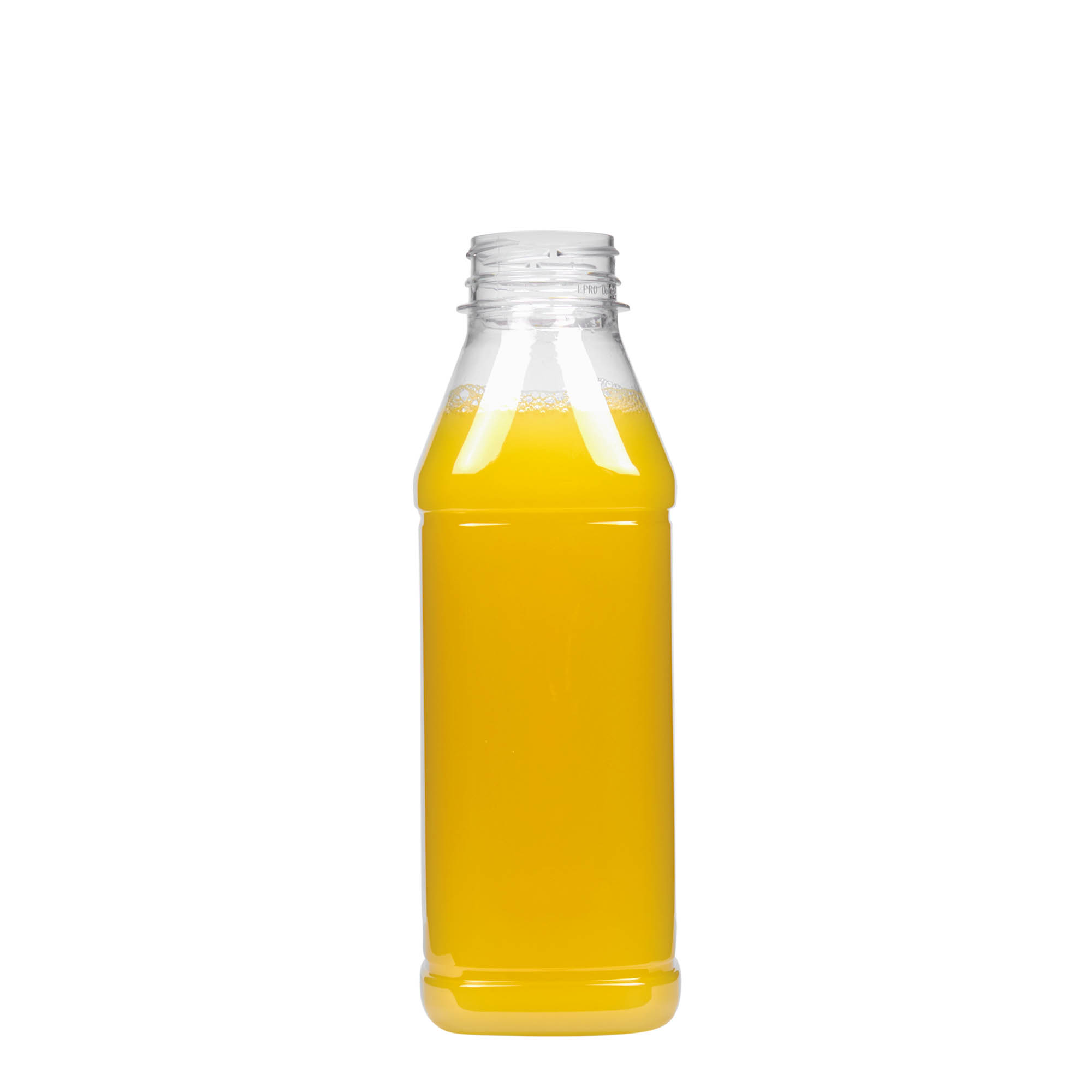 500 ml PET-Flasche „Milk and Juice Carré“, quadratisch, Kunststoff, Mündung: 38 mm
