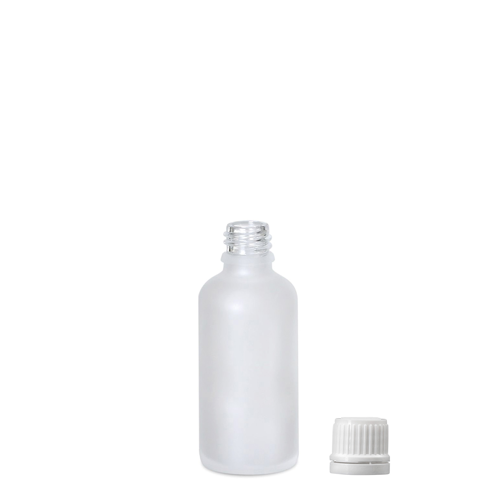 50 ml Medizinflasche, Glas, geeist, Mündung: DIN 18 50 ml Medizinflasche, Glas, geeist, Mündung: DIN 18
