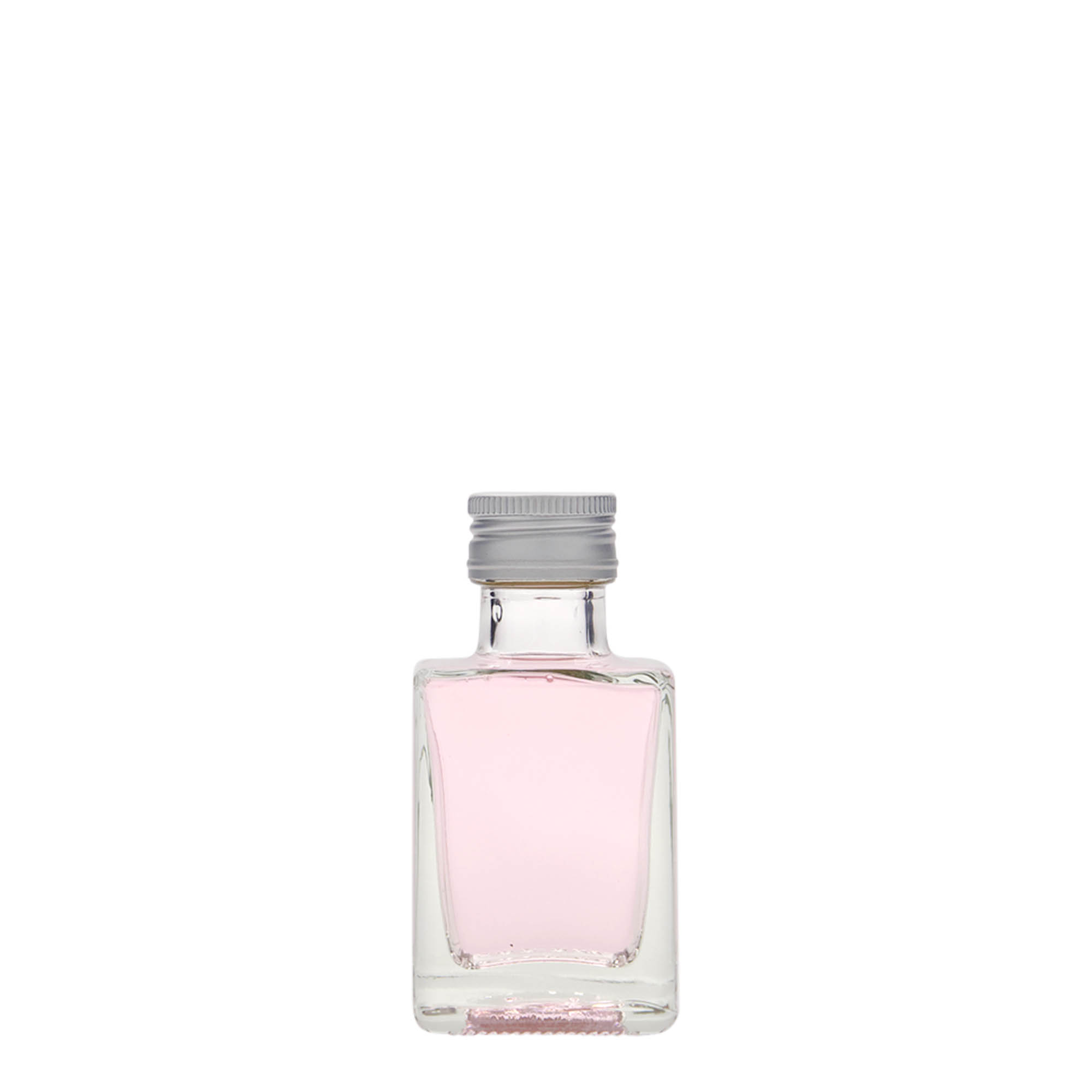 50 ml Glasflasche 'Cube', quadratisch, Mündung: PP 24 50 ml Glasflasche 'Cube', quadratisch, Mündung: PP 24