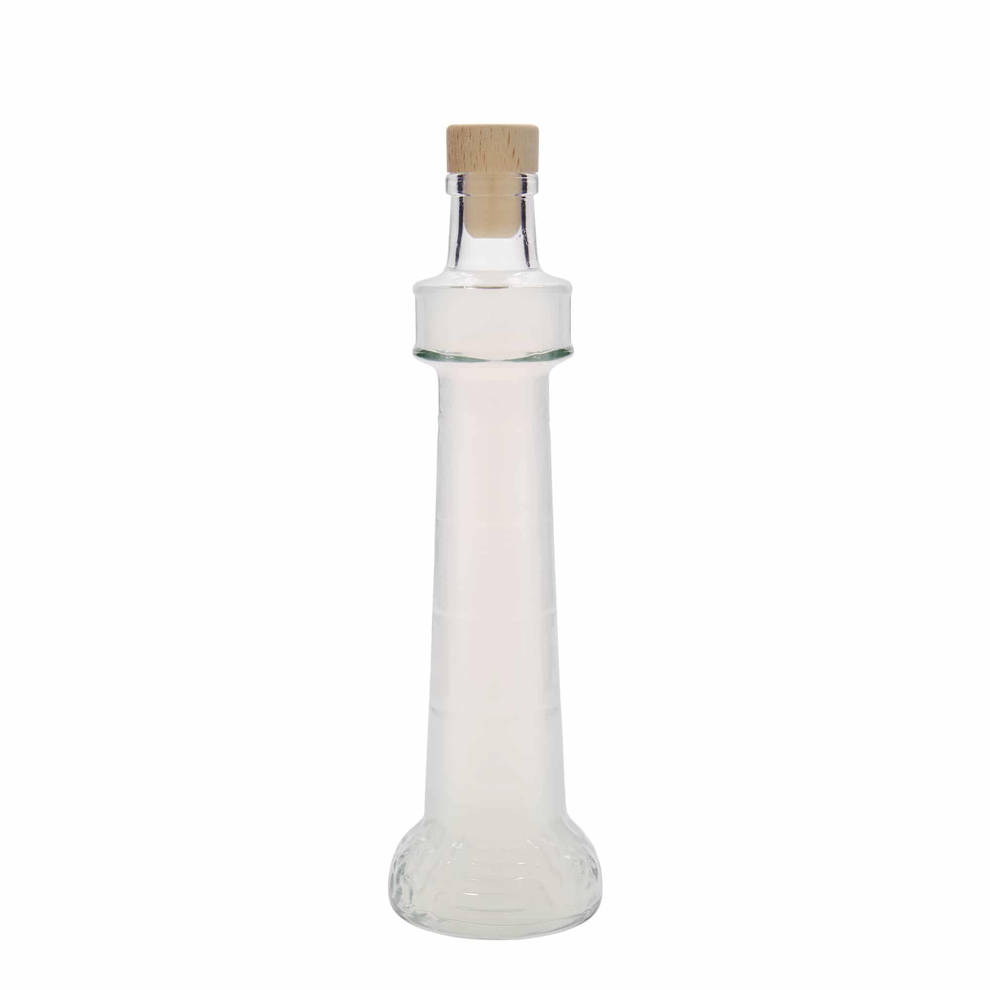 200 ml Glasflasche „Leuchtturm“, Mündung: Kork