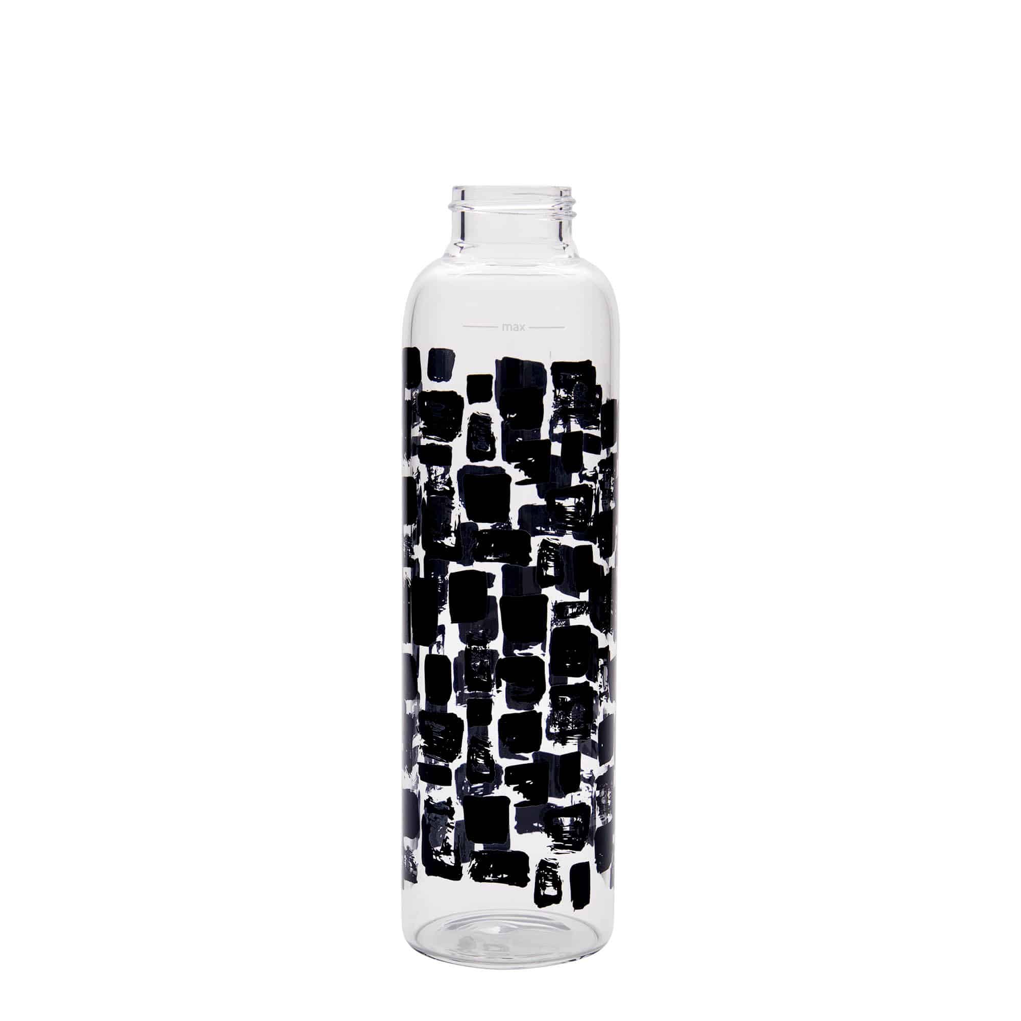 500 ml Trinkflasche „Perseus - Schwarze Rechtecke“, Mündung: Schraubverschluss