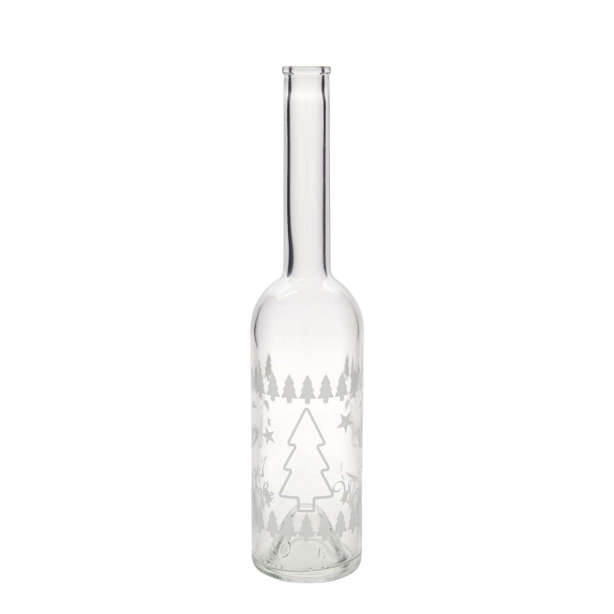 500 ml Glasflasche 'Opera', Motiv: Klassische Weihnacht, Mündung: Kork