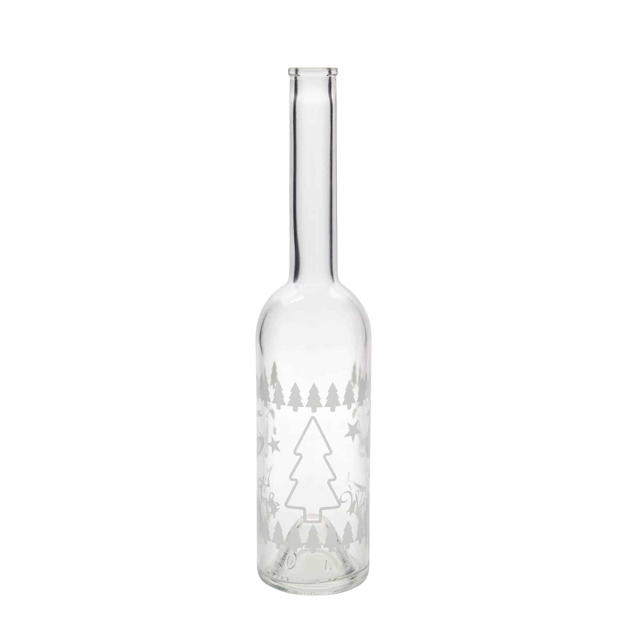 500 ml Glasflasche „Opera“, Motiv: Klassische Weihnacht, Mündung: Kork