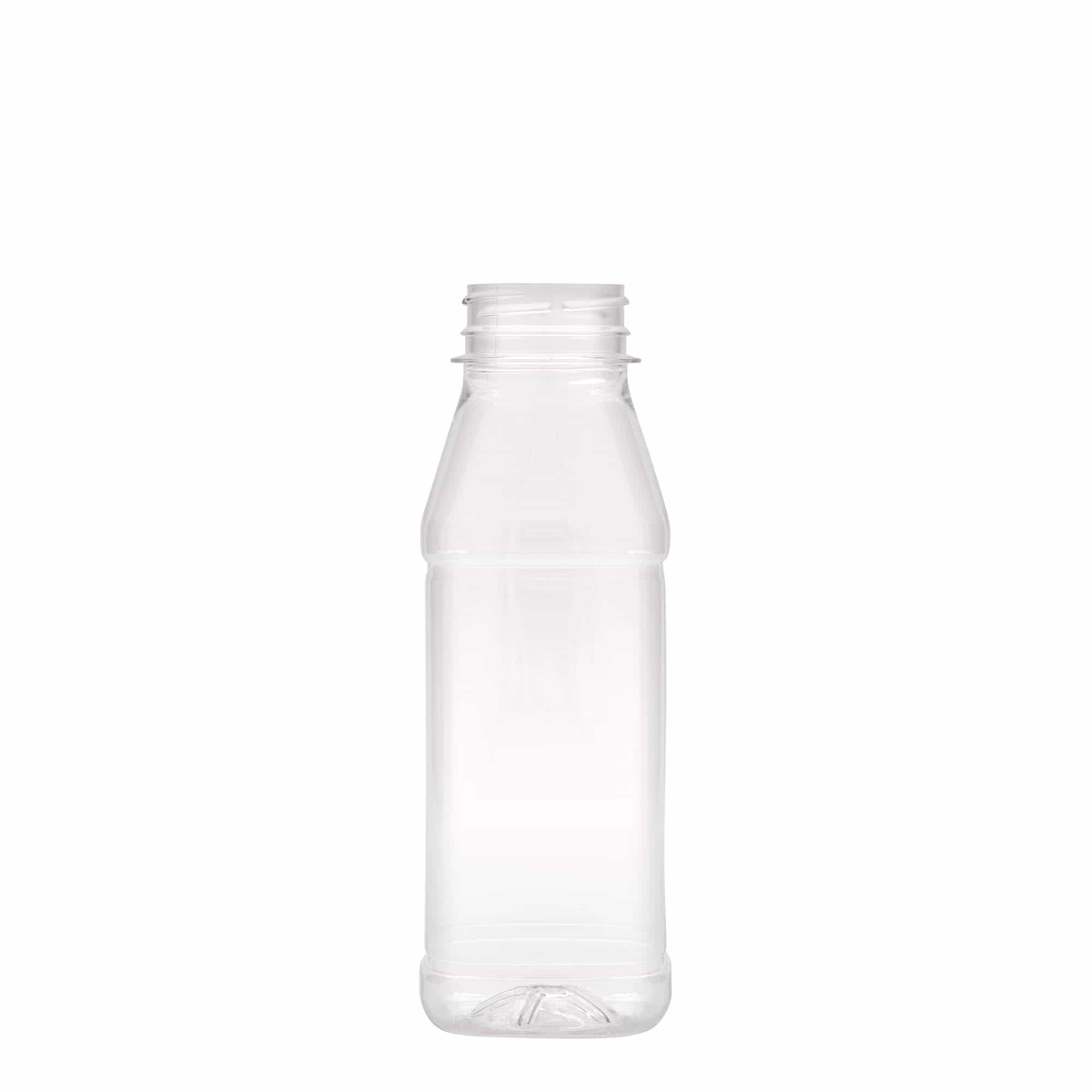 330 ml PET-Flasche 'Milk and Juice Carré', quadratisch, Kunststoff, Mündung: 38 mm