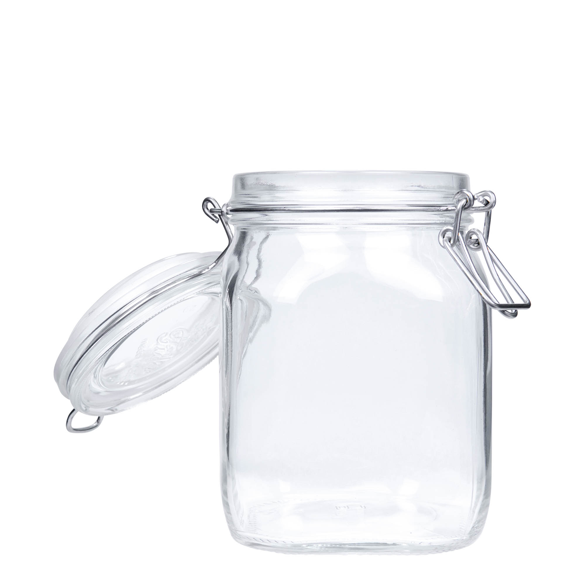 1.000 ml Drahtbügelglas „Fido“, quadratisch, Mündung: Drahtbügelverschluss