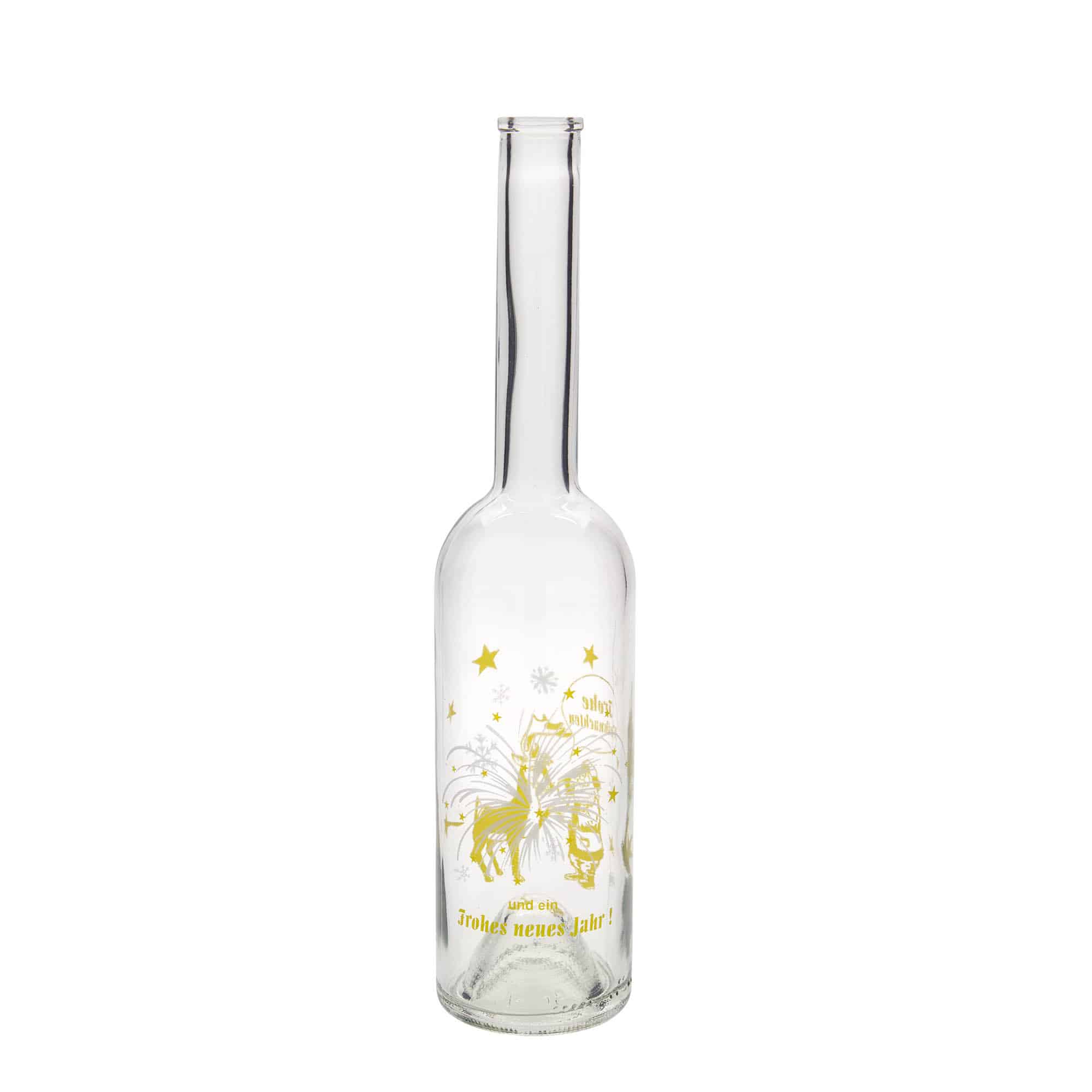 500 ml Glasflasche „Opera“, Motiv: Feuerwerk, Mündung: Kork
