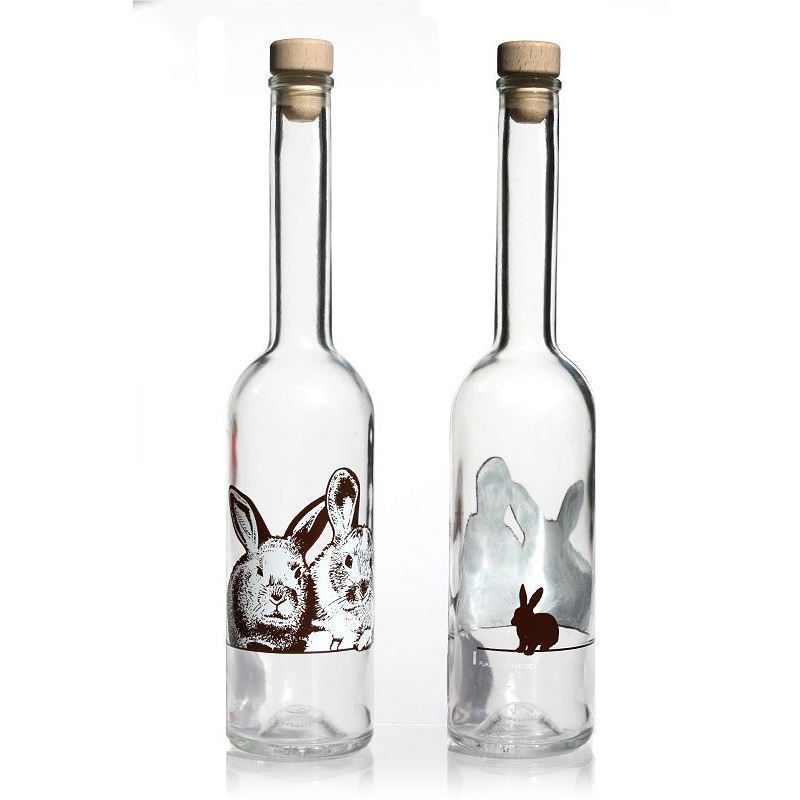 500 ml Glasflasche 'Opera', Motiv: Kaninchen, Mündung: Kork 500 ml Glasflasche 'Opera', Motiv: Kaninchen, Mündung: Kork