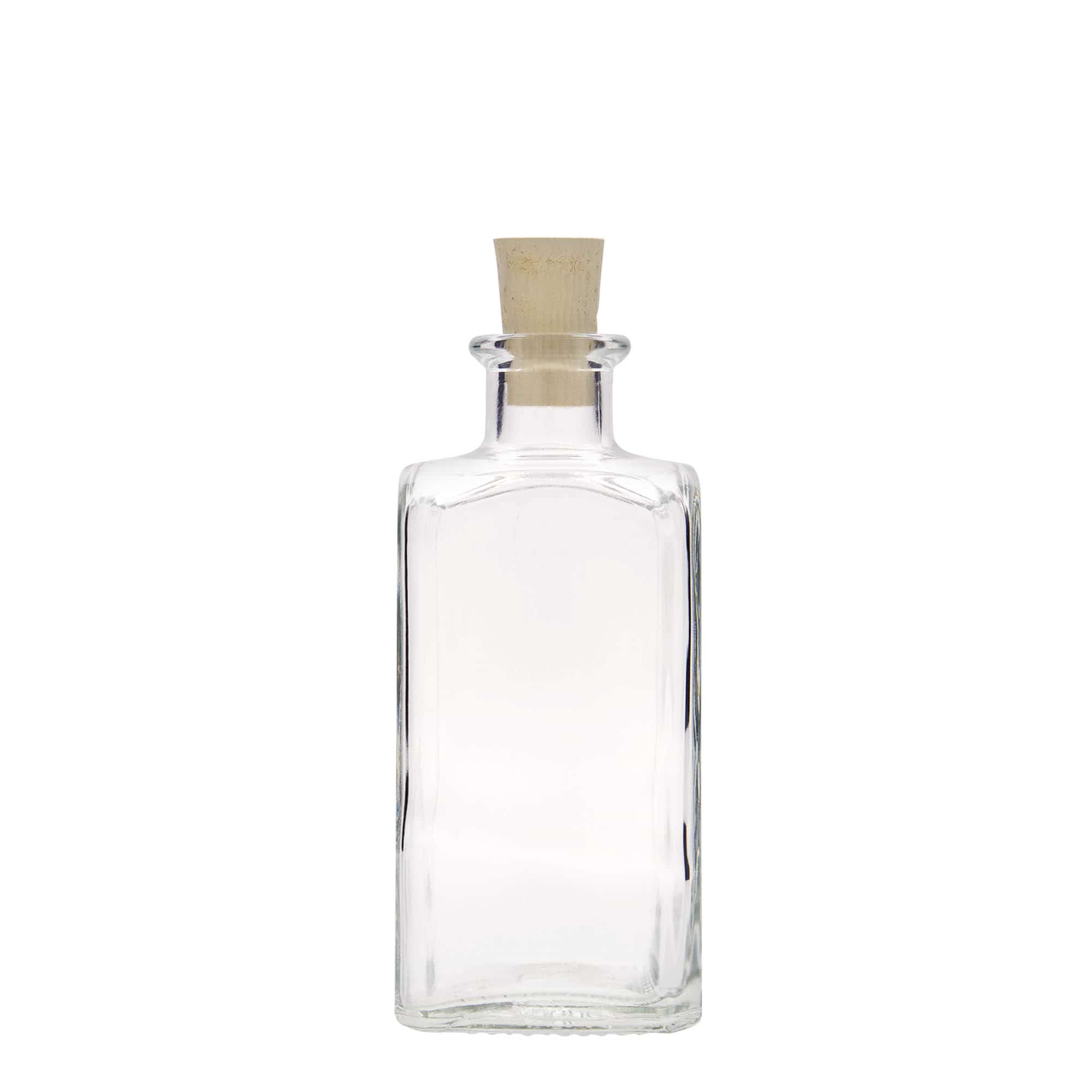 250 ml Glasflasche Apotheker Carré, quadratisch, Mündung: Kork