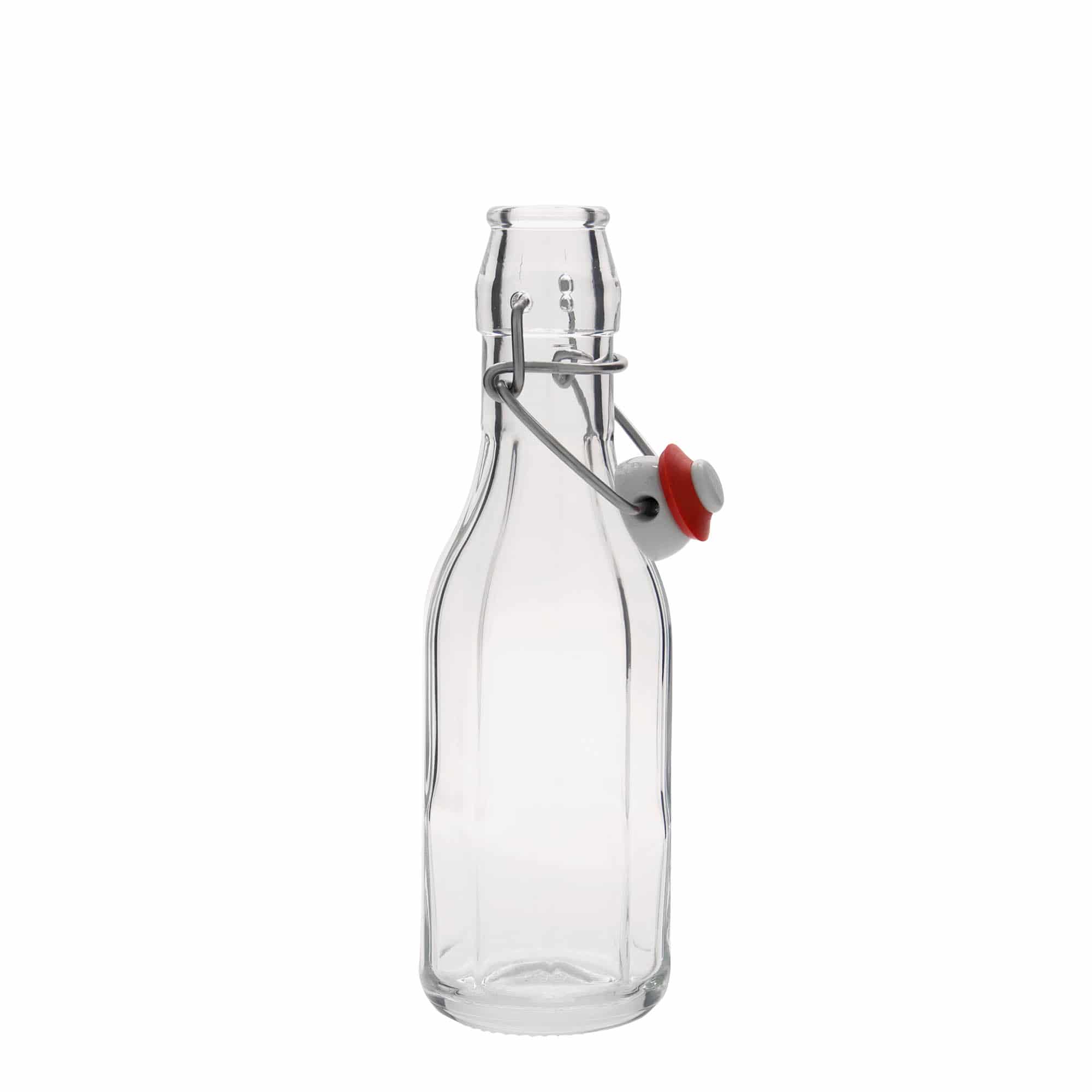 250 ml Glasflasche „Bravo“, zehneckig, Mündung: Bügelverschluss